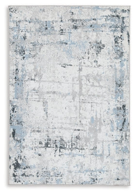Emertonly Blue/White/Gray Washable Large Rug - Ornate Home