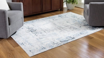 Emertonly Blue/White/Gray Washable Medium Rug - Ornate Home