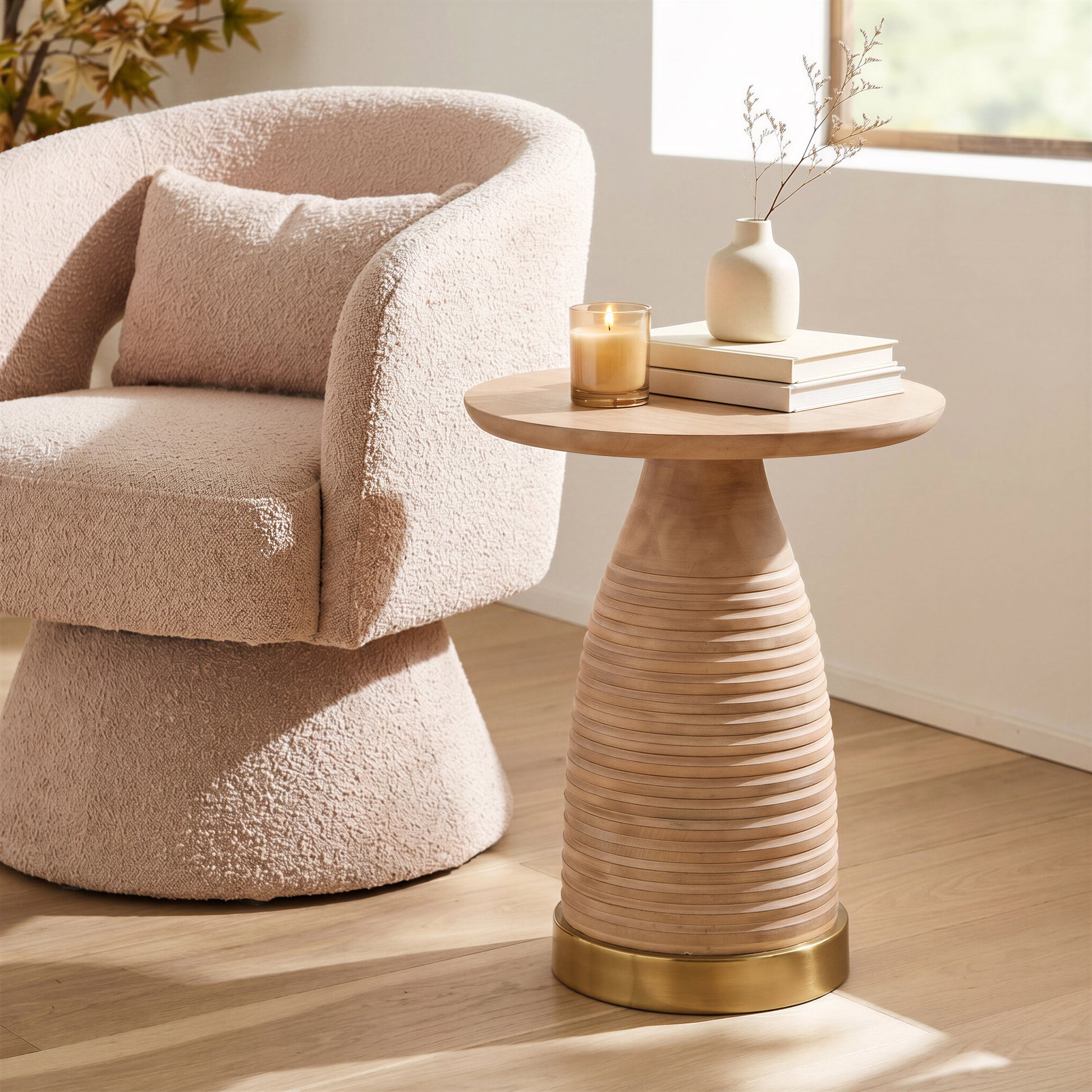 Radiant Natural Side Table - Ornate Home
