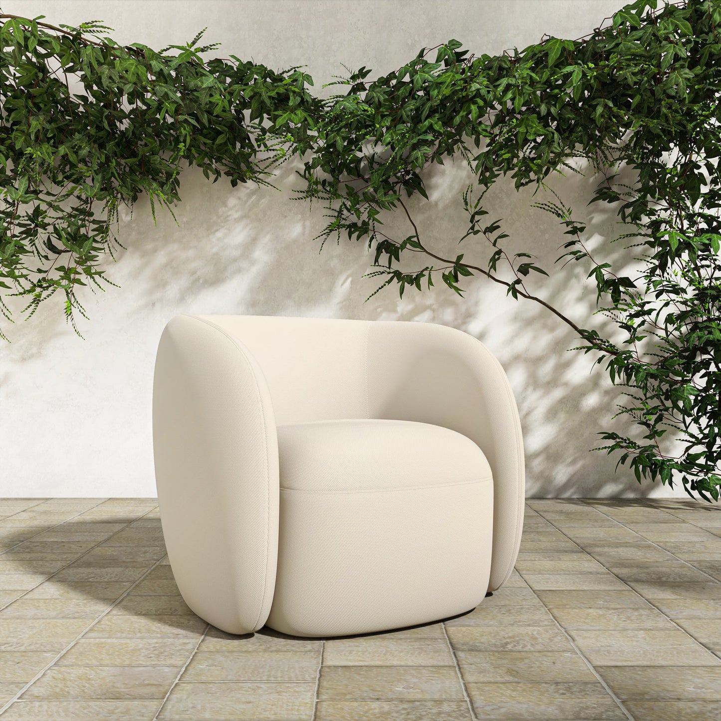 Rae Cream Outdoor Accent Chair - Ornate Home