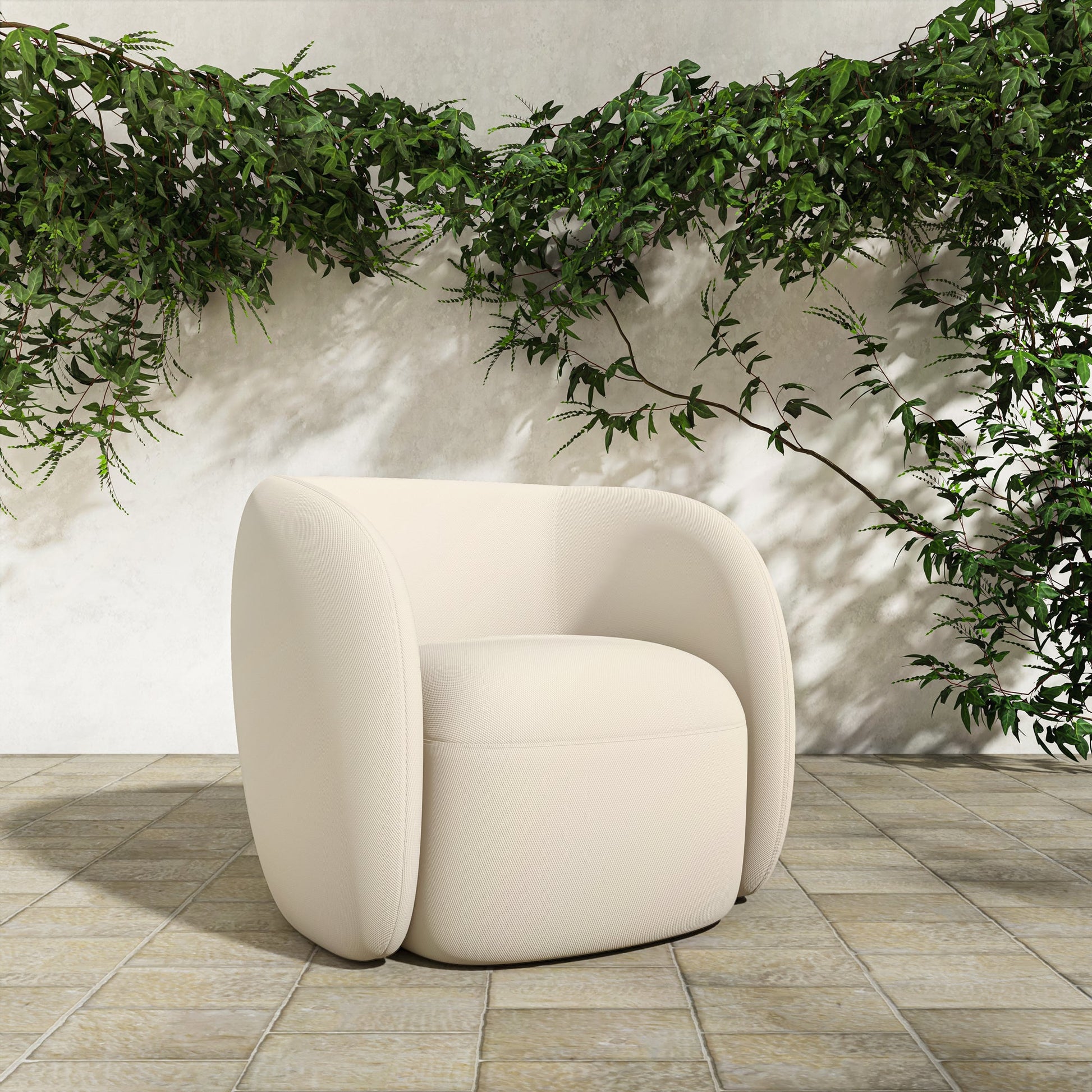 Rae Cream Outdoor Accent Chair - Ornate Home