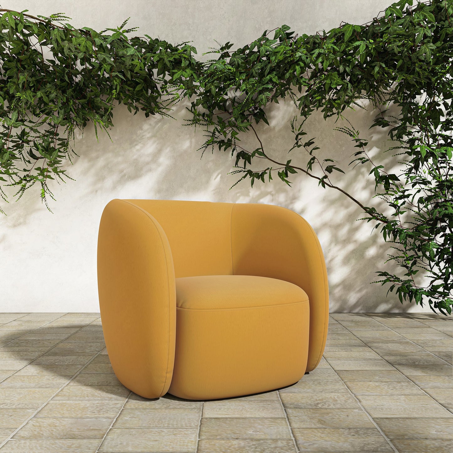 Rae Deep Yellow Outdoor Accent Chair - Ornate Home
