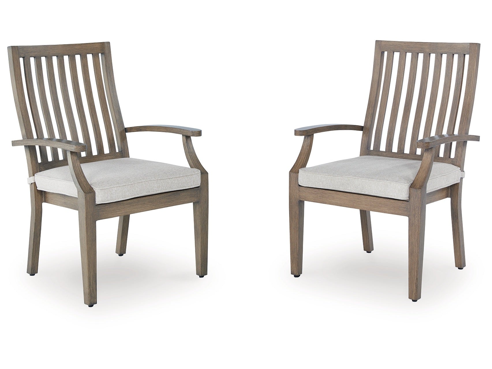 Rainier Ranch Brown/Beige Outdoor Arm Chair with Cushion (Set of 2)- Viva Furn