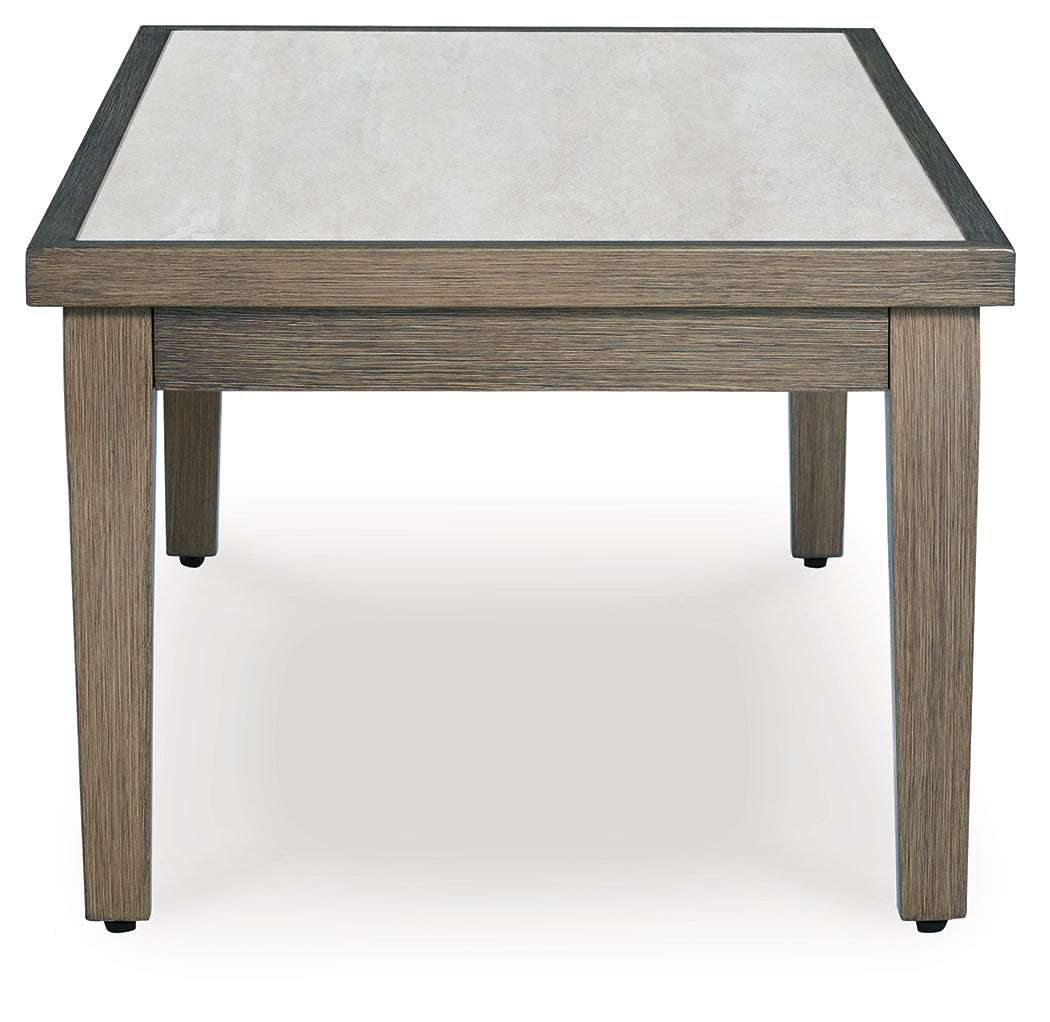 Rainier Ranch Brown/Beige Outdoor Coffee Table- Viva Furn