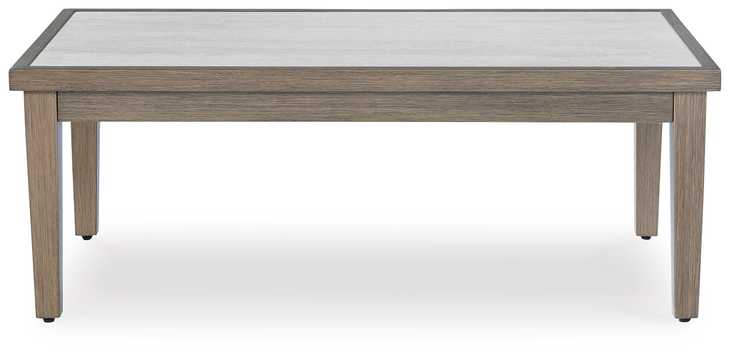 Rainier Ranch Brown/Beige Outdoor Coffee Table- Viva Furn