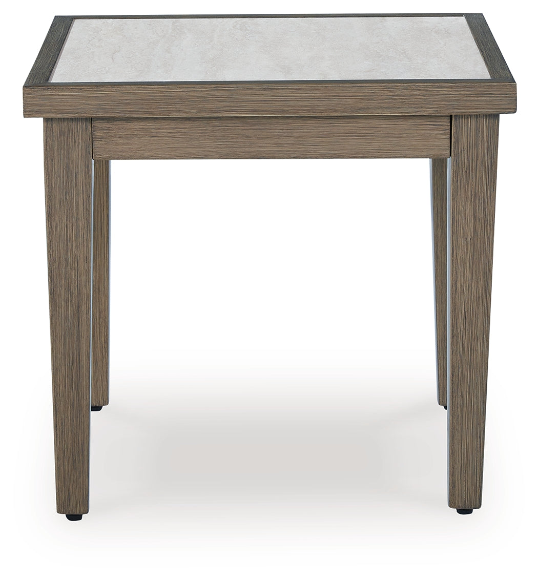 Rainier Ranch Brown/Beige Outdoor End Table- Viva Furn