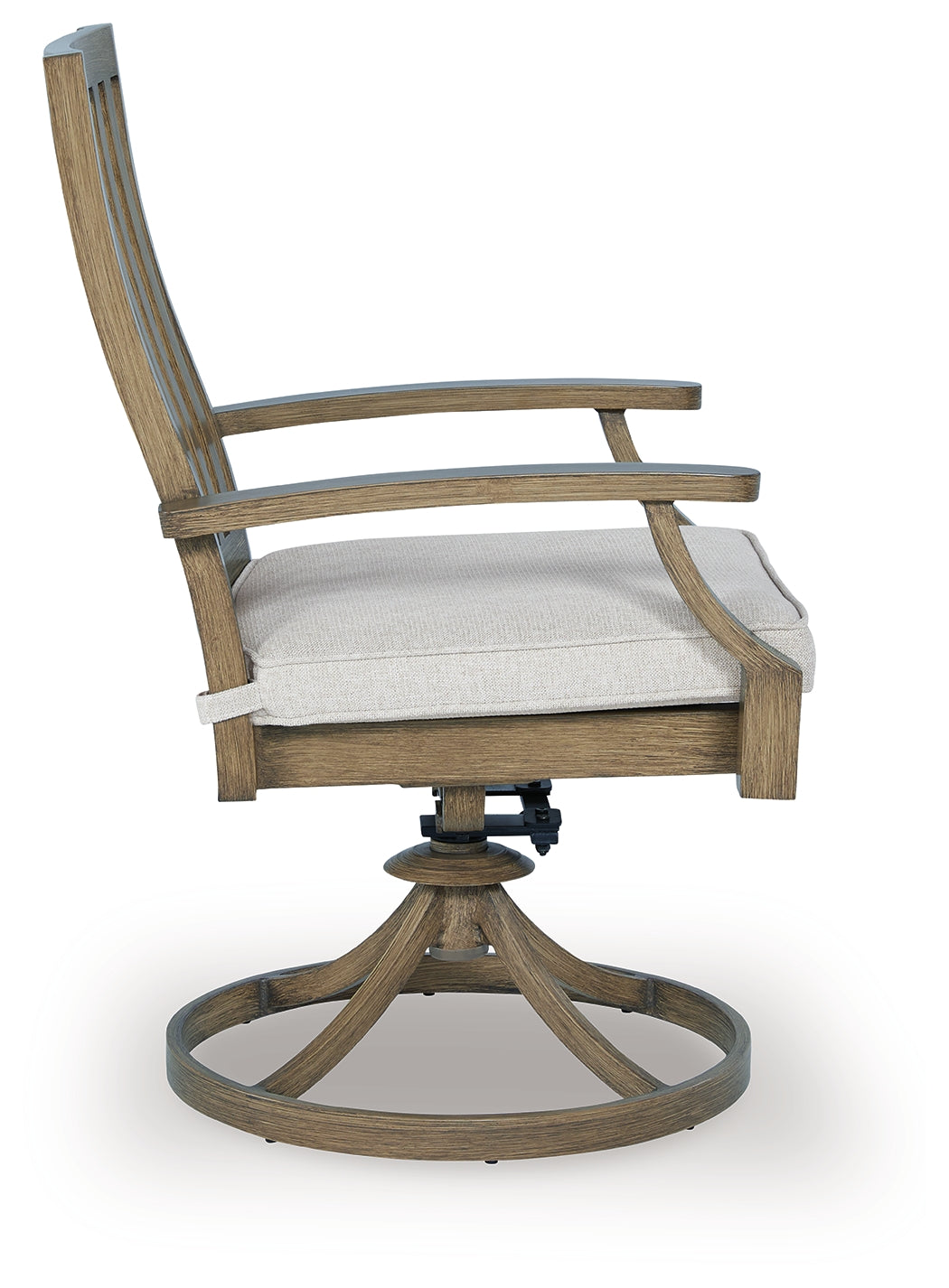 Rainier Ranch Brown/Beige Outdoor Swivel Chair with Cushion (Set of 2)- Viva Furn
