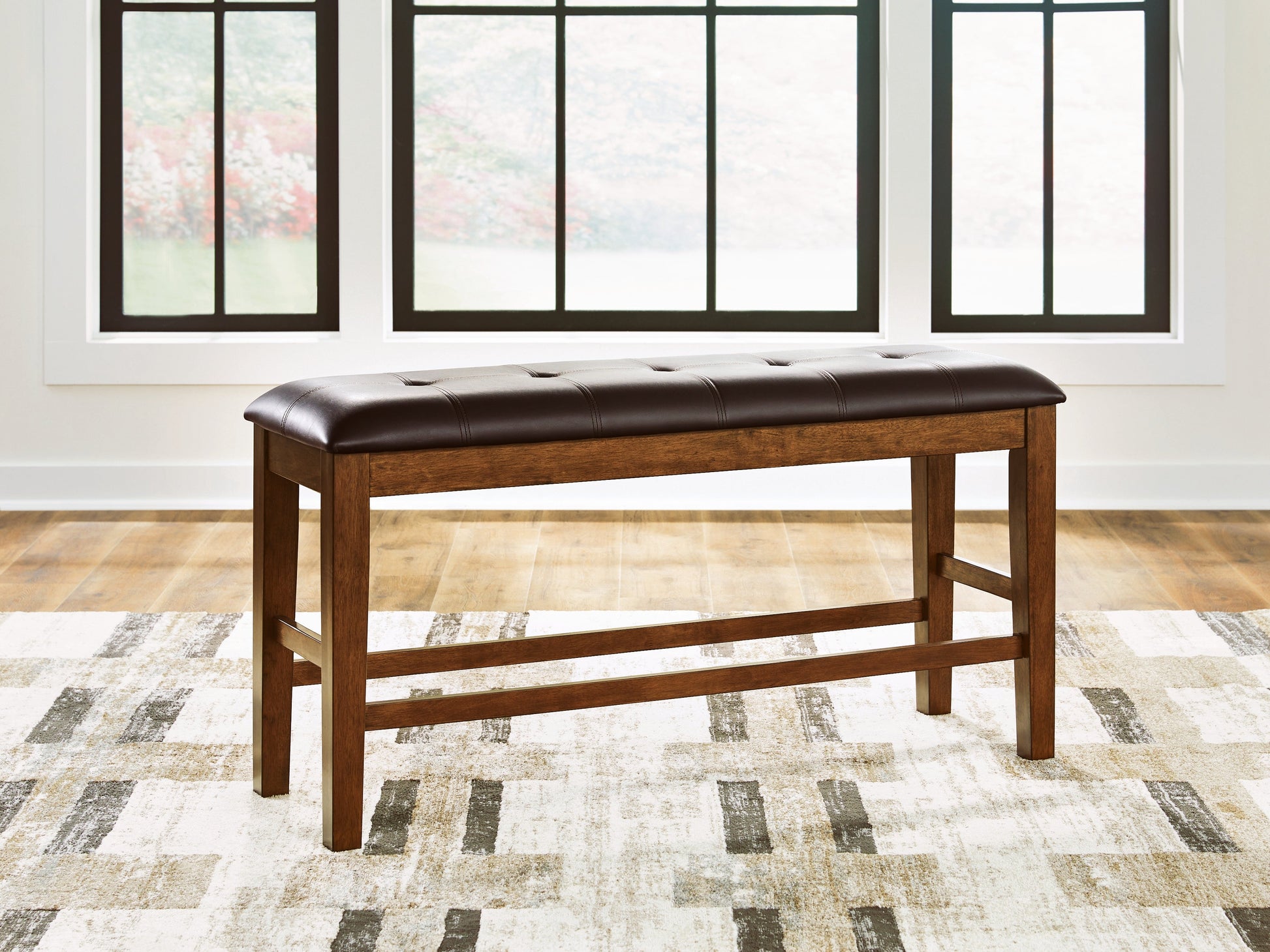 Ralene Medium Brown DBL Counter UPH Bench (1/CN)- Viva Furn