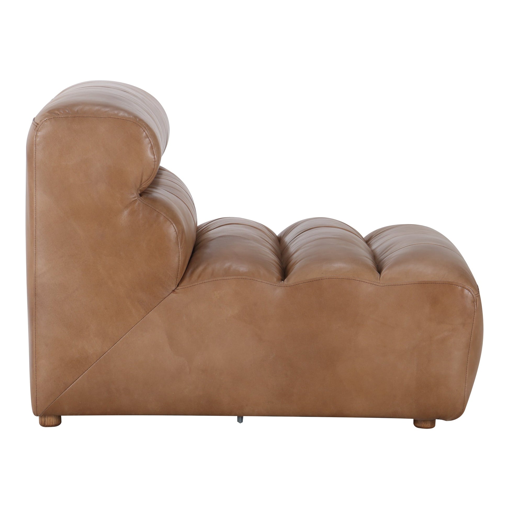 Ramsay Brown Leather Slipper Chair - Ornate Home