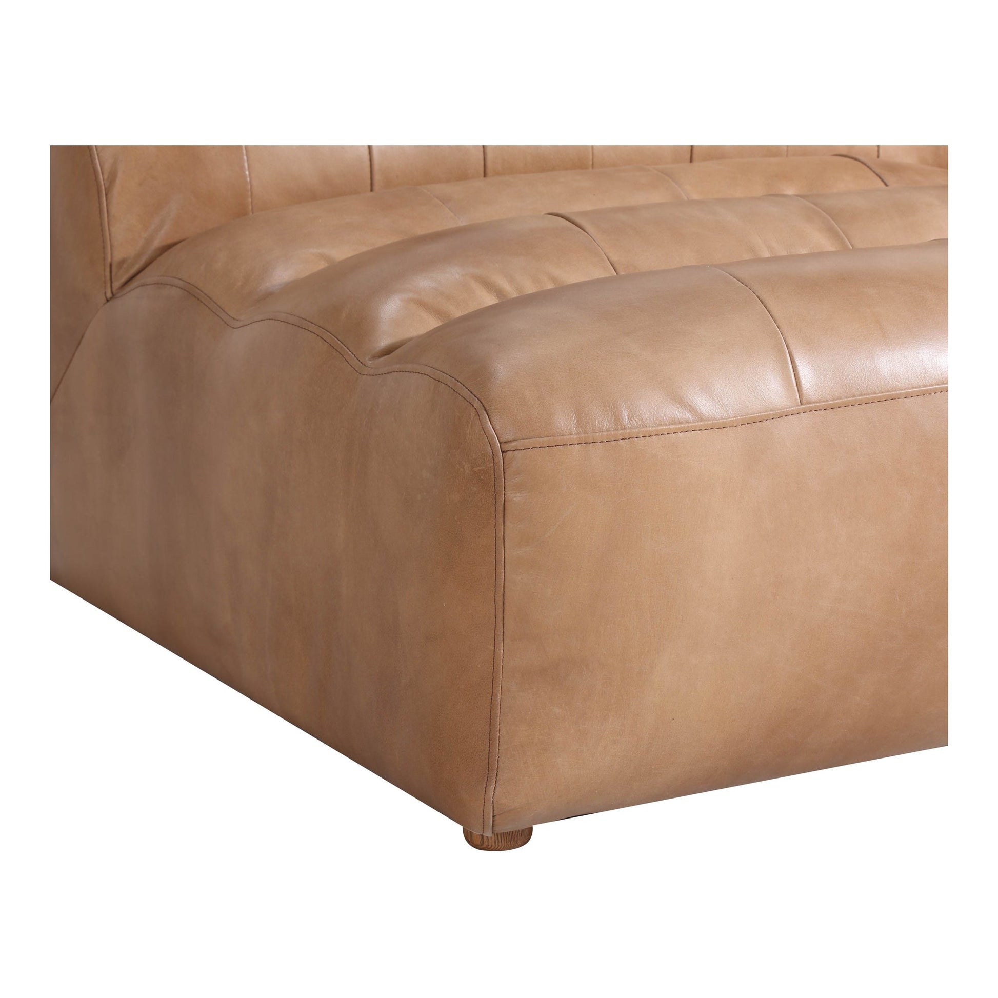 Ramsay Brown Leather Slipper Chair - Ornate Home