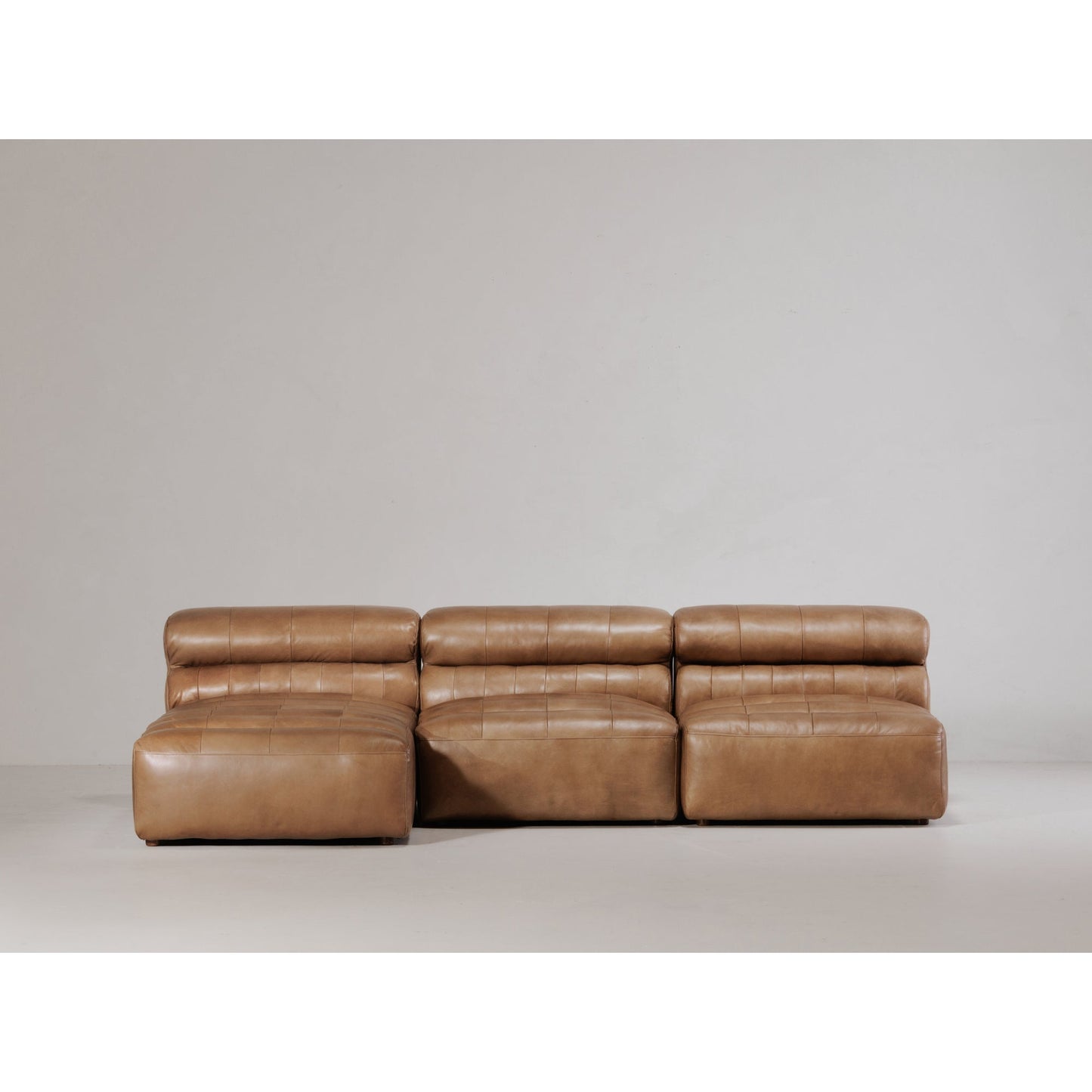 Ramsay Brown Leather Slipper Chair - Ornate Home