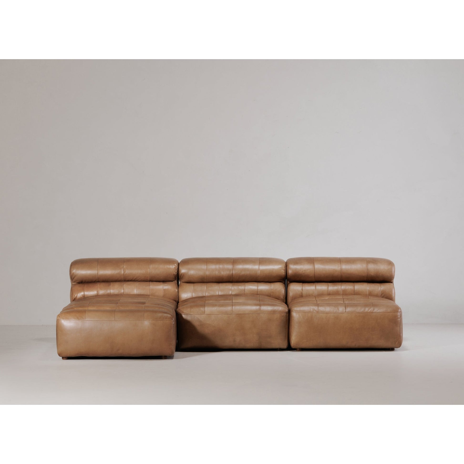 Ramsay Brown Leather Slipper Chair - Ornate Home
