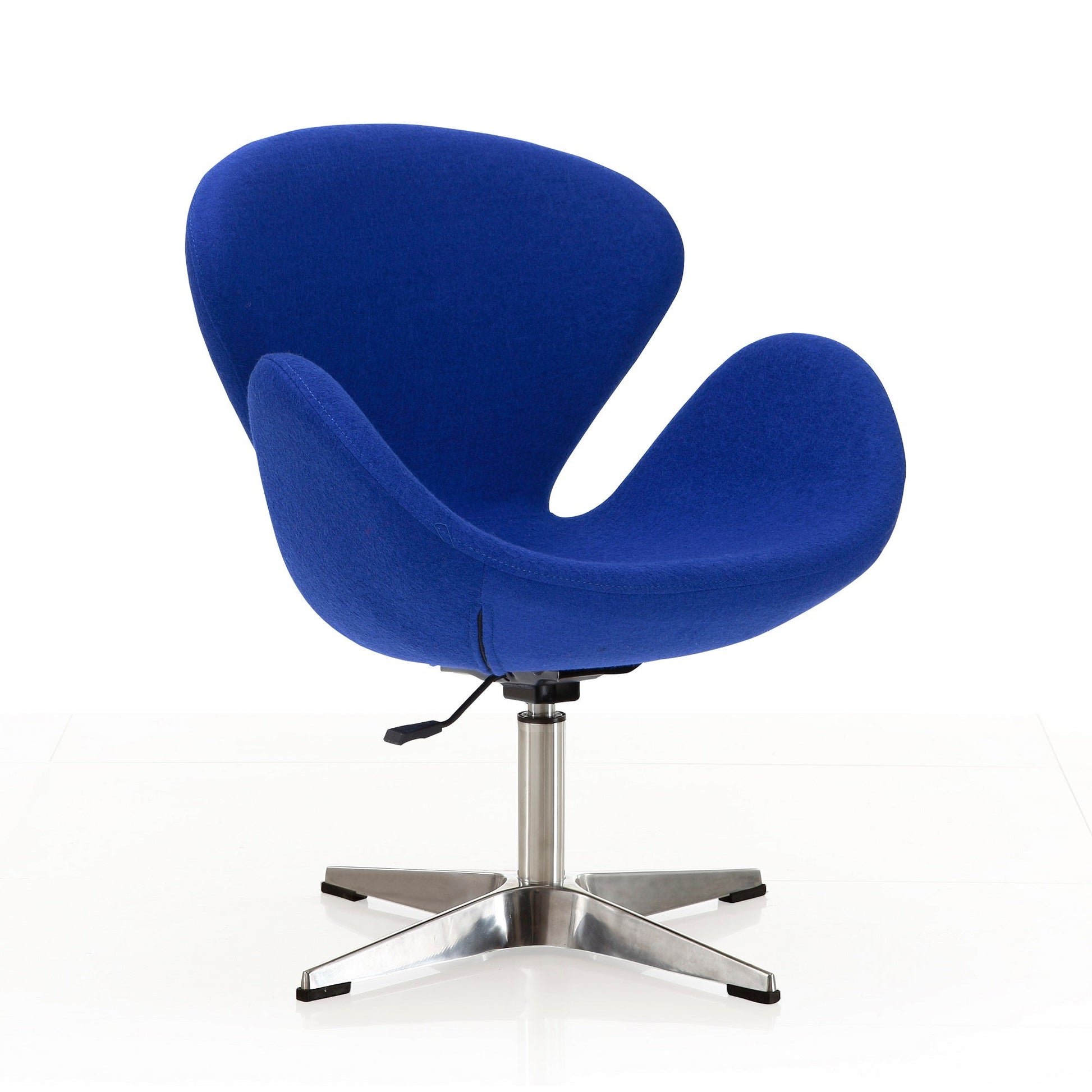 Raspberry Adjustable Swivel Chair in Blue and Polished Chrome (set of 2) - Ornate Home