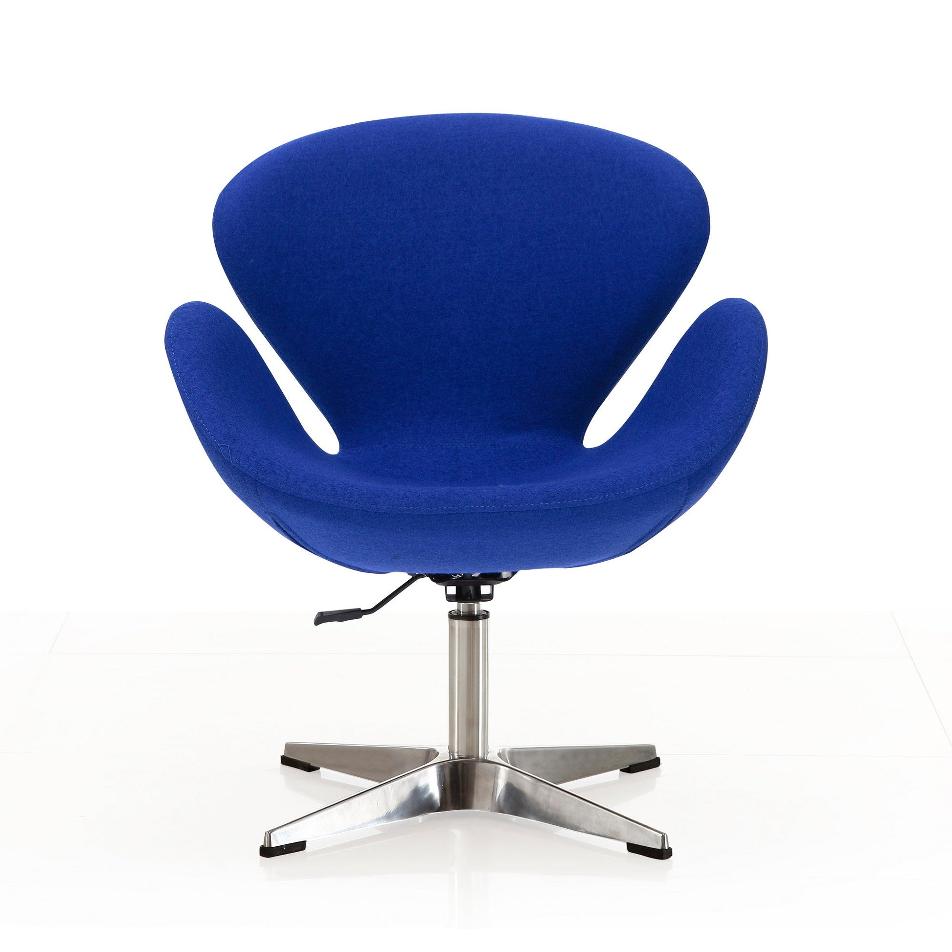 Raspberry Adjustable Swivel Chair in Blue and Polished Chrome (set of 2) - Ornate Home