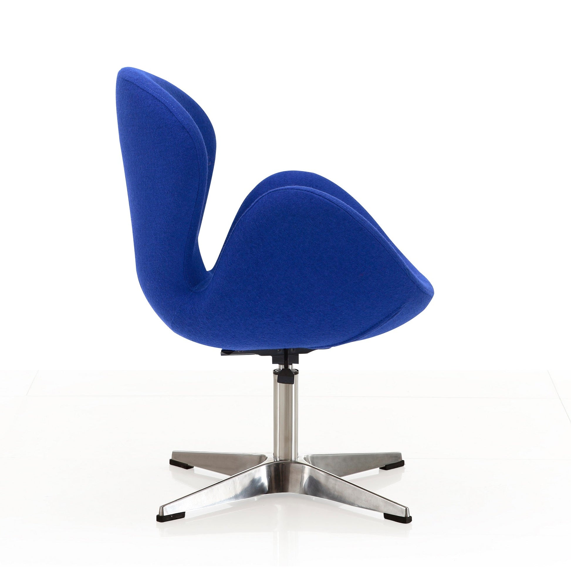 Raspberry Adjustable Swivel Chair in Blue and Polished Chrome (set of 2) - Ornate Home