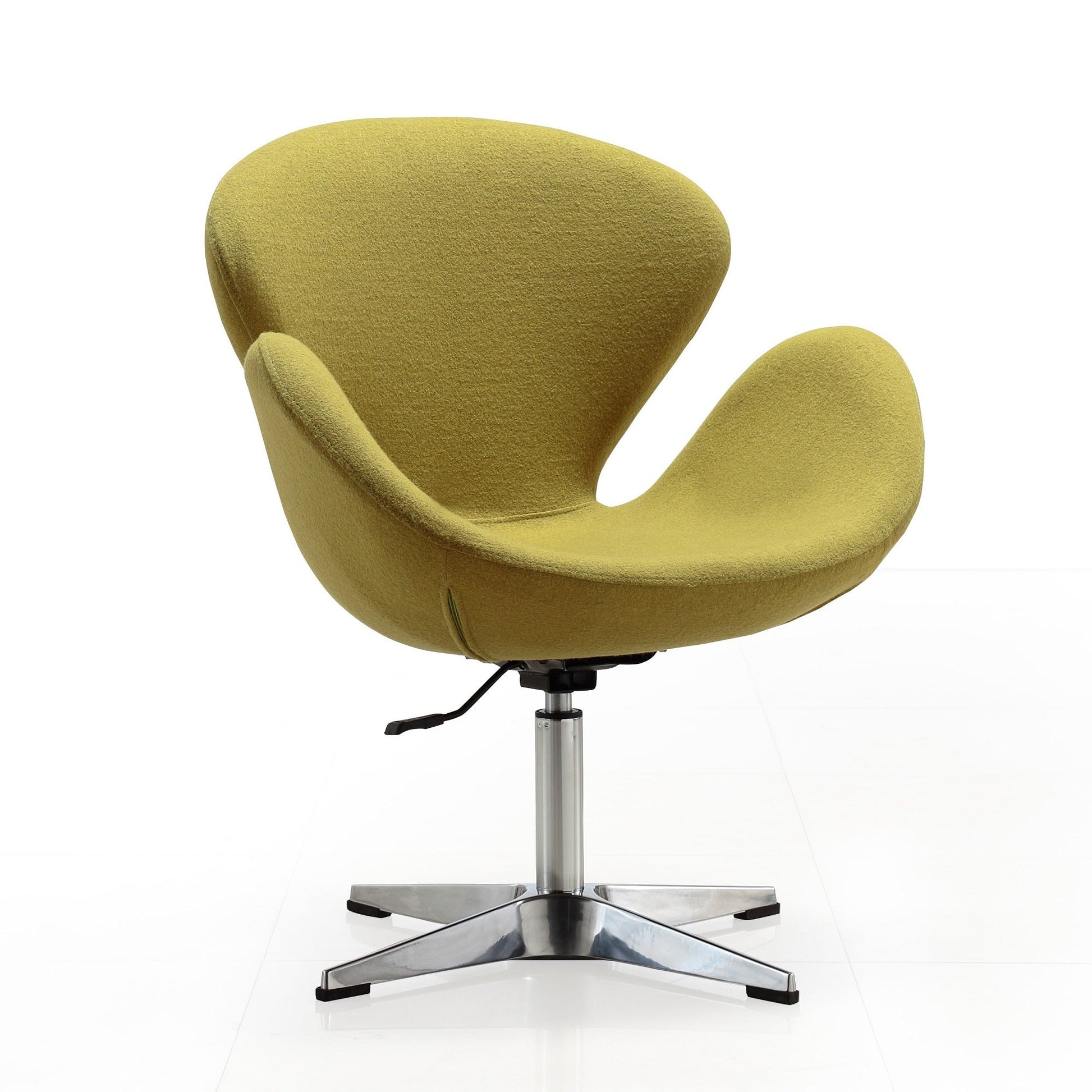 Raspberry Adjustable Swivel Chair in Green and Polished Chrome (set of 2) - Ornate Home