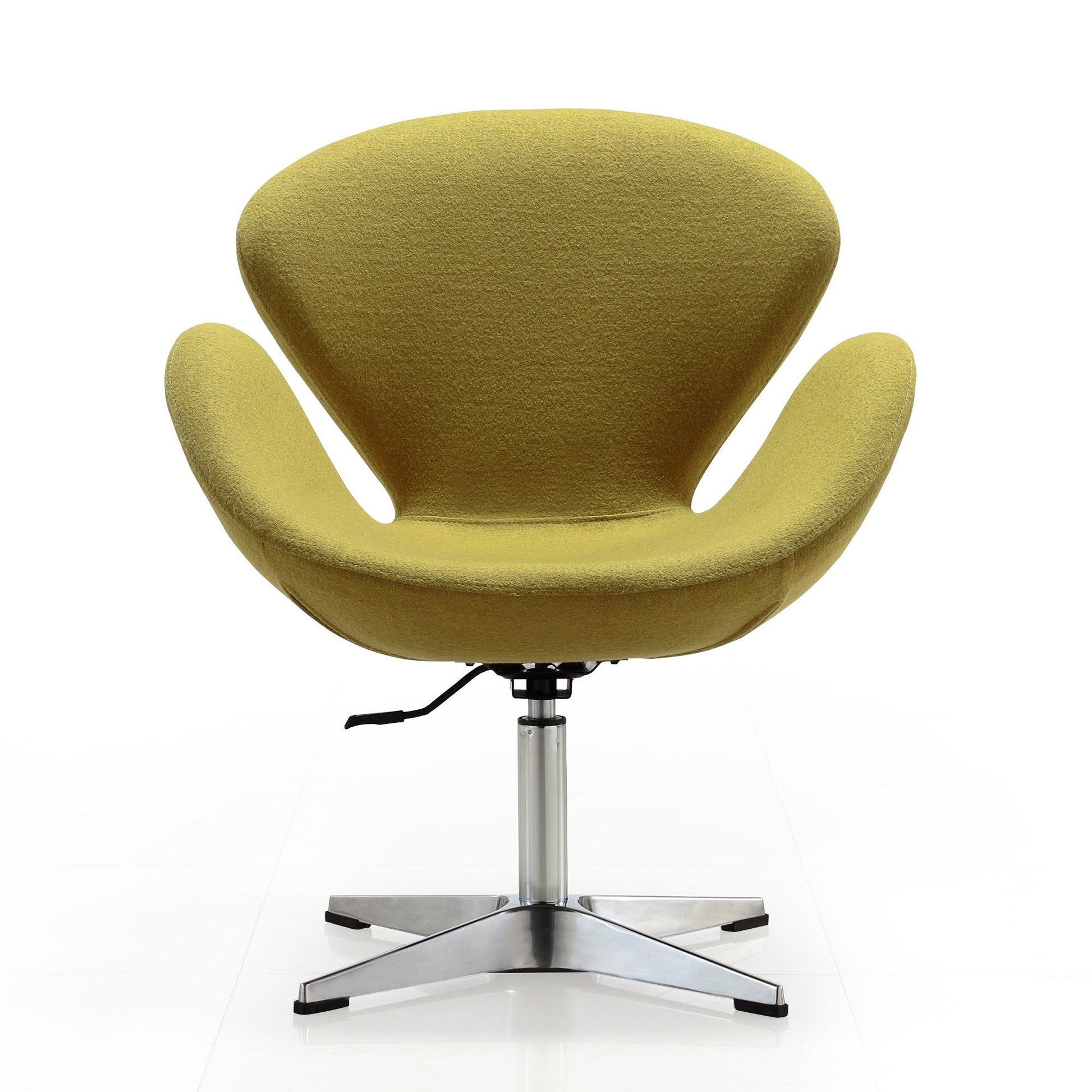 Raspberry Adjustable Swivel Chair in Green and Polished Chrome (set of 2) - Ornate Home
