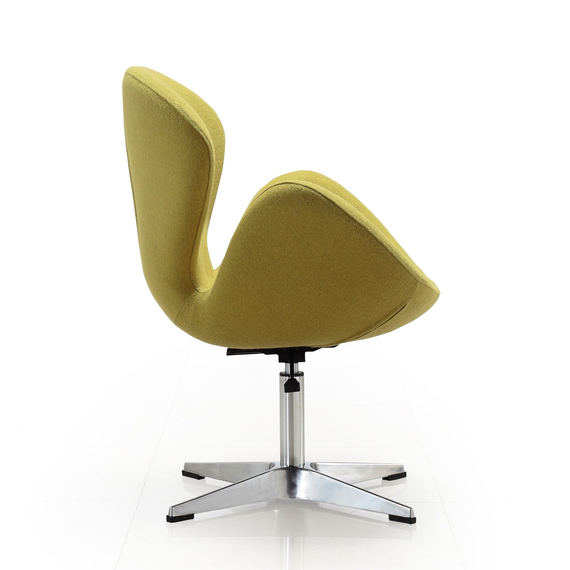 Raspberry Adjustable Swivel Chair in Green and Polished Chrome (set of 2) - Ornate Home
