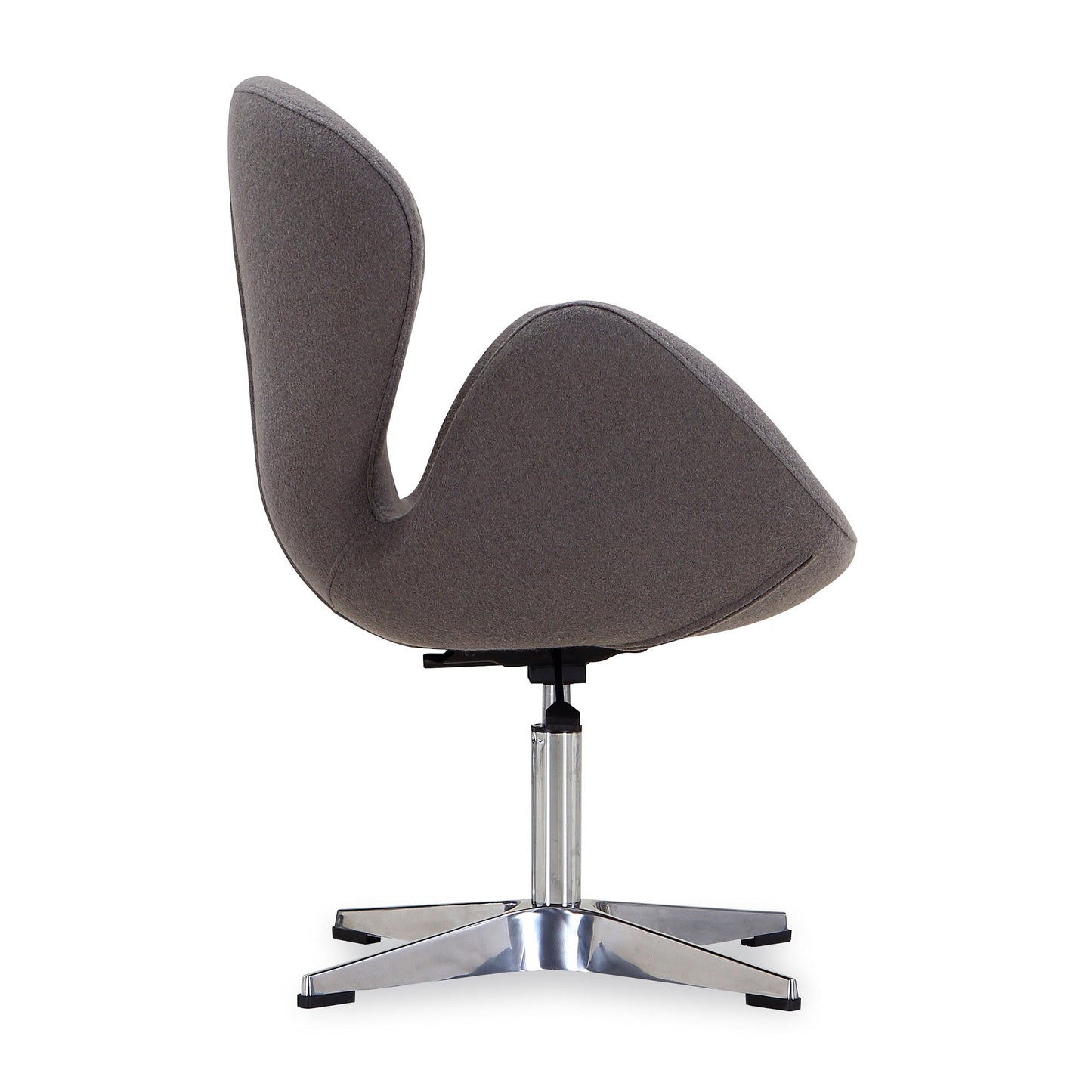 Raspberry Adjustable Swivel Chair in Grey and Polished Chrome - Ornate Home