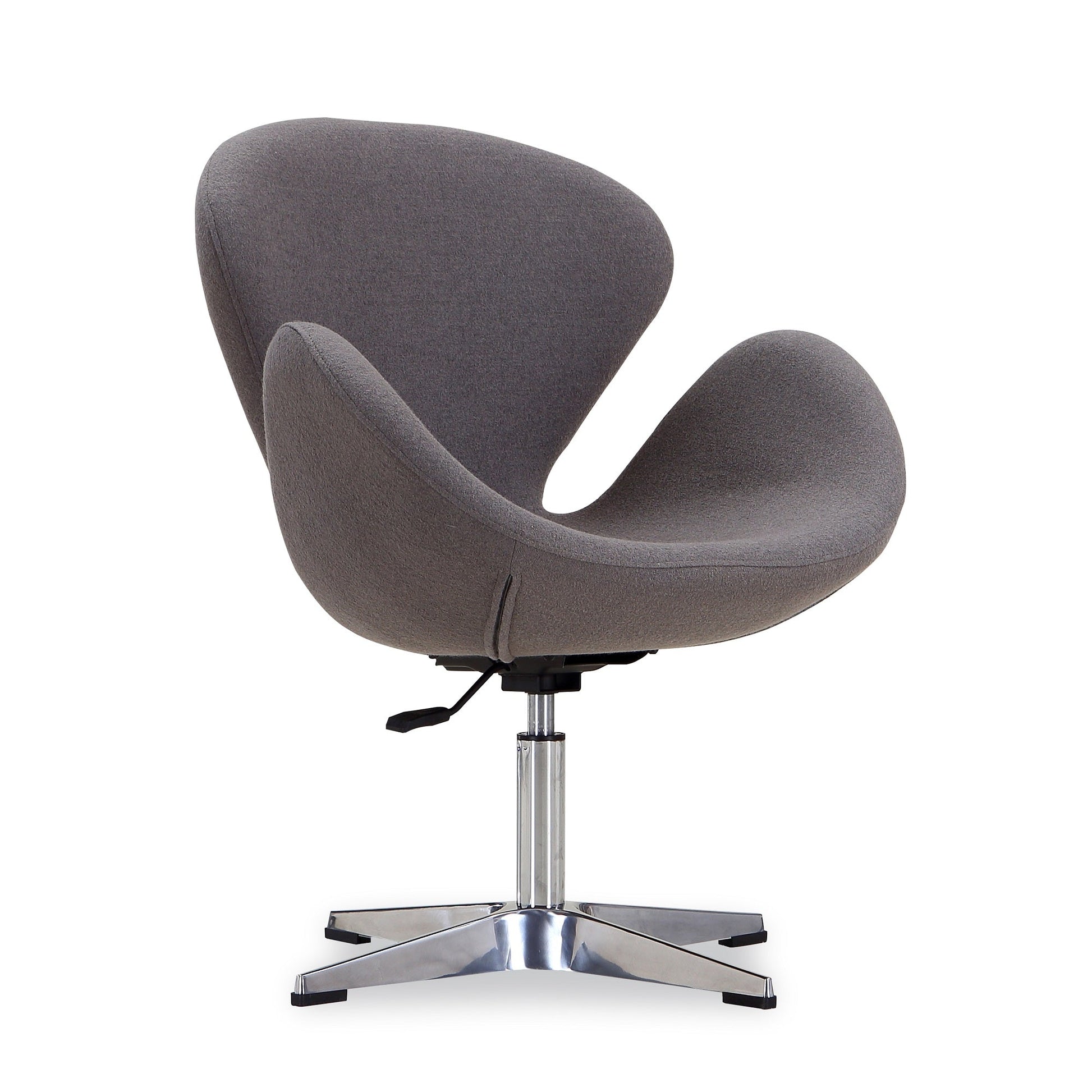 Raspberry Adjustable Swivel Chair in Grey and Polished Chrome (set of 2) - Ornate Home