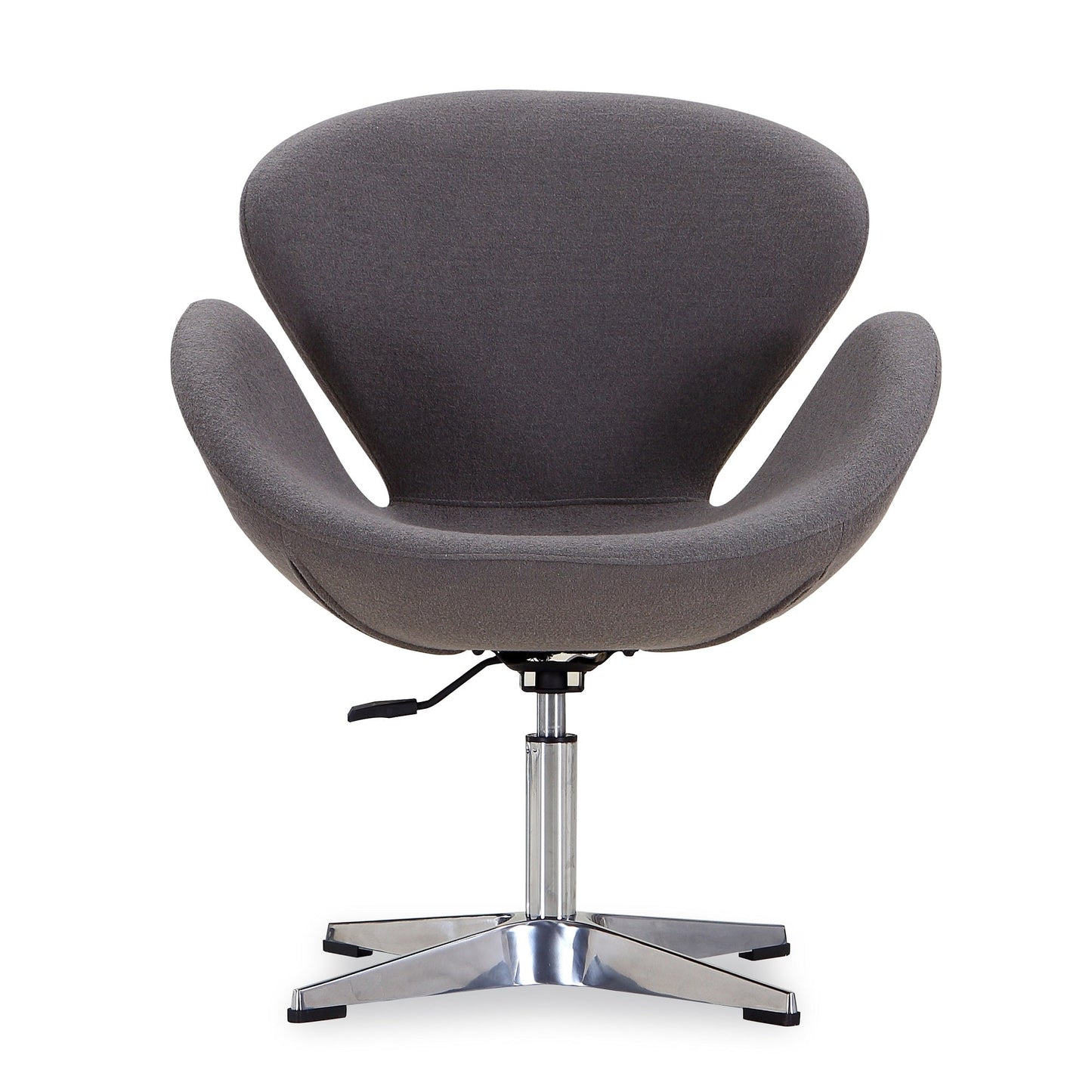 Raspberry Adjustable Swivel Chair in Grey and Polished Chrome (set of 2) - Ornate Home