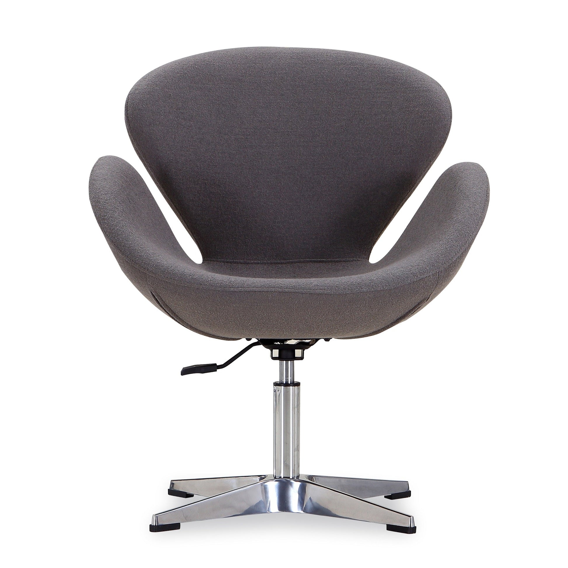 Raspberry Adjustable Swivel Chair in Grey and Polished Chrome (set of 2) - Ornate Home