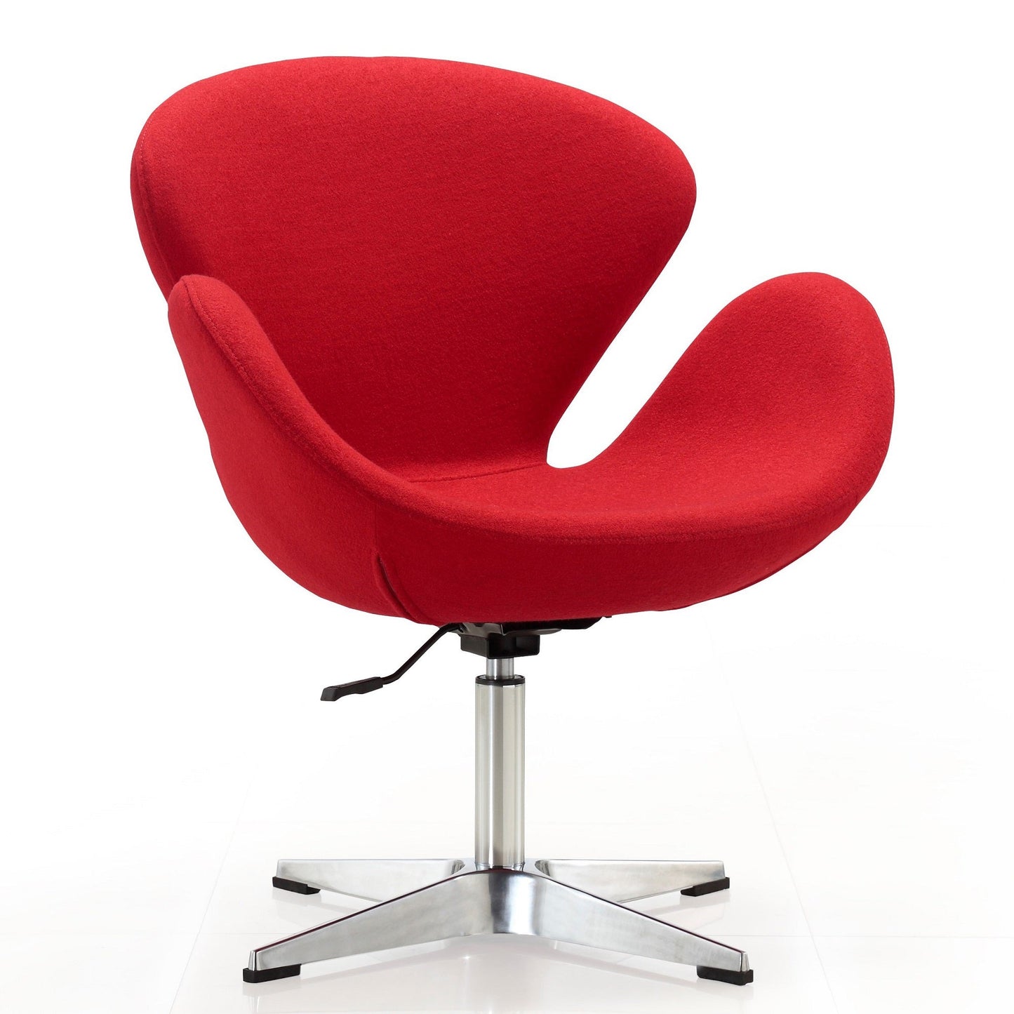 Raspberry Adjustable Swivel Chair in Red and Polished Chrome (set of 2) - Ornate Home