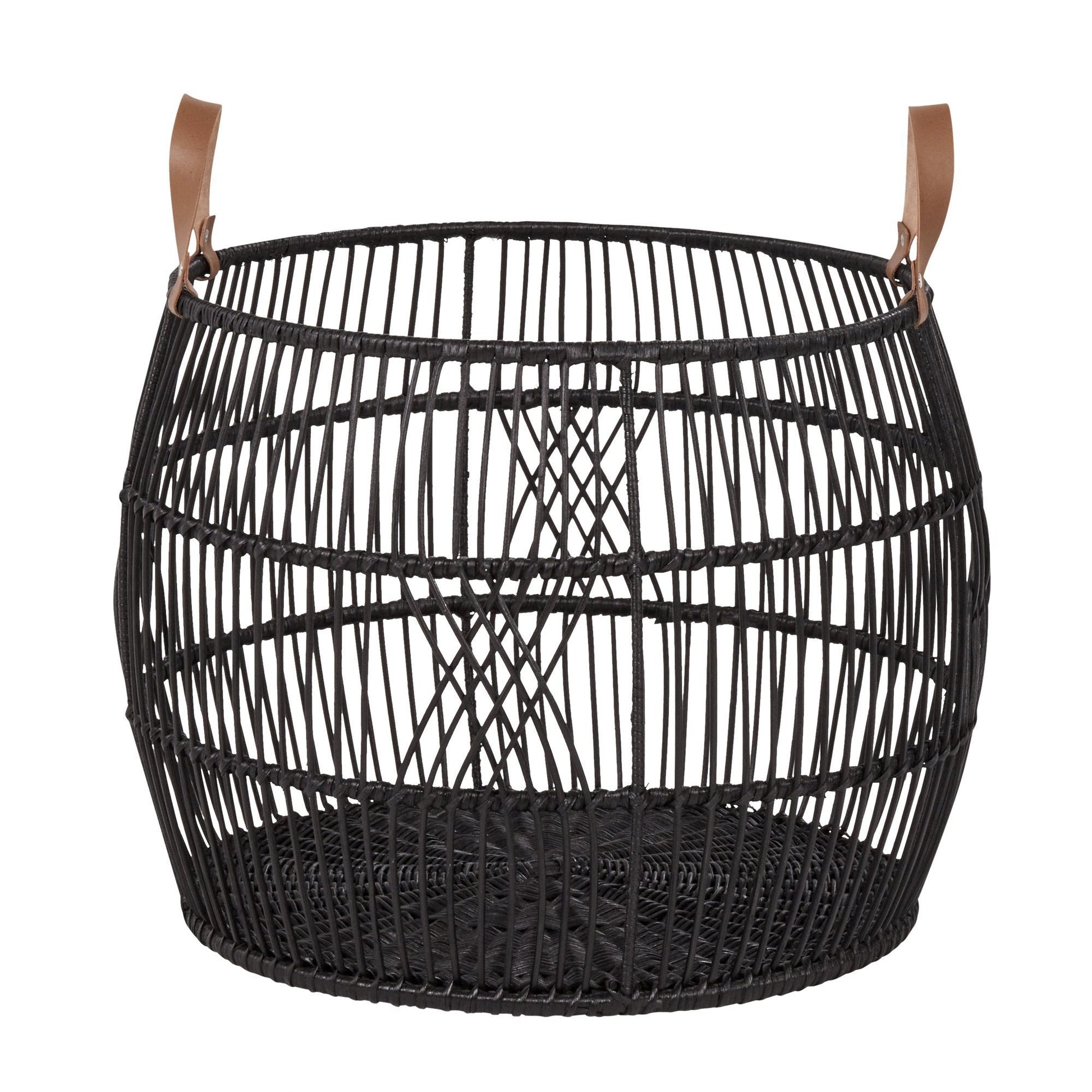 Rattan Iron Black Basket - Ornate Home