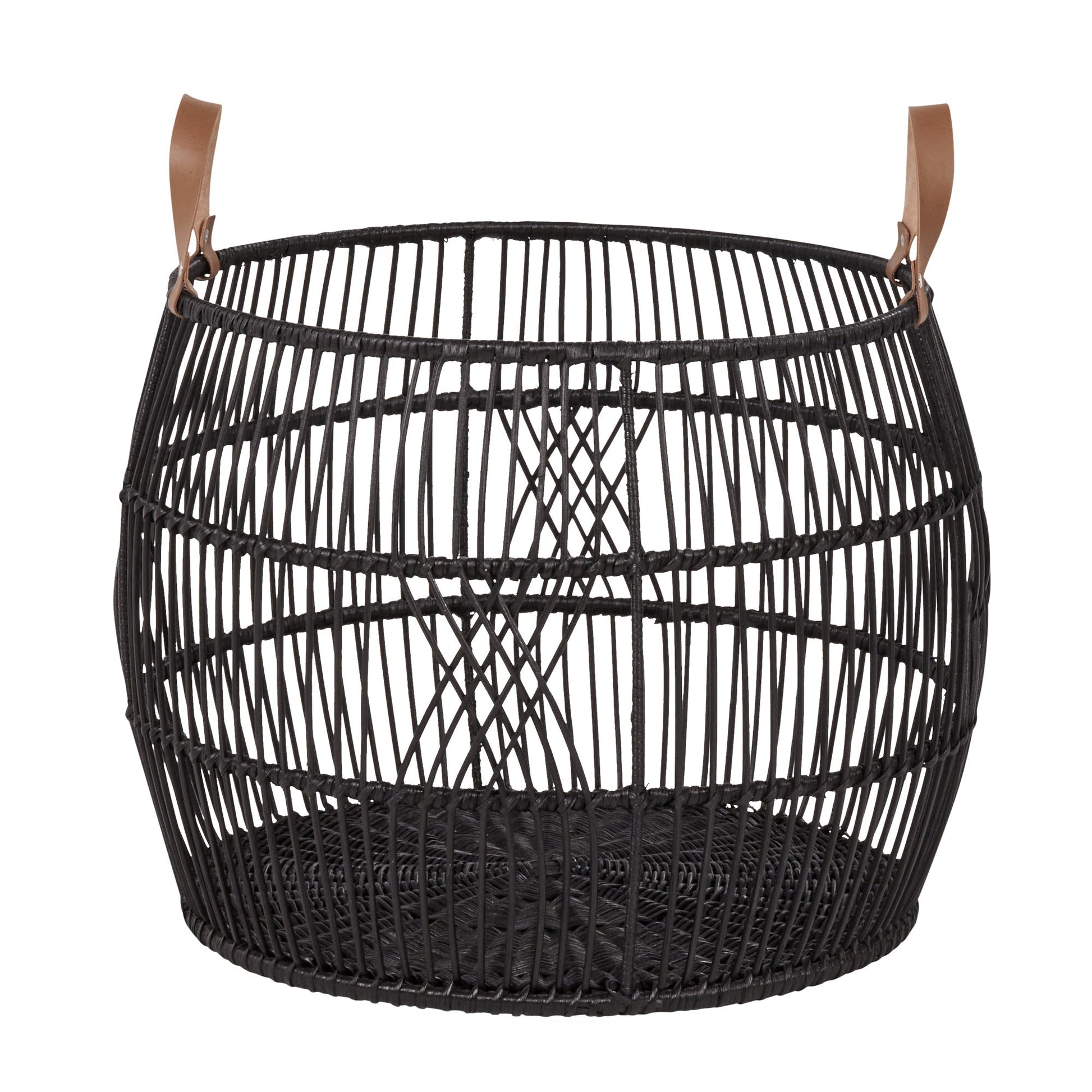 Rattan Iron Black Basket - Ornate Home