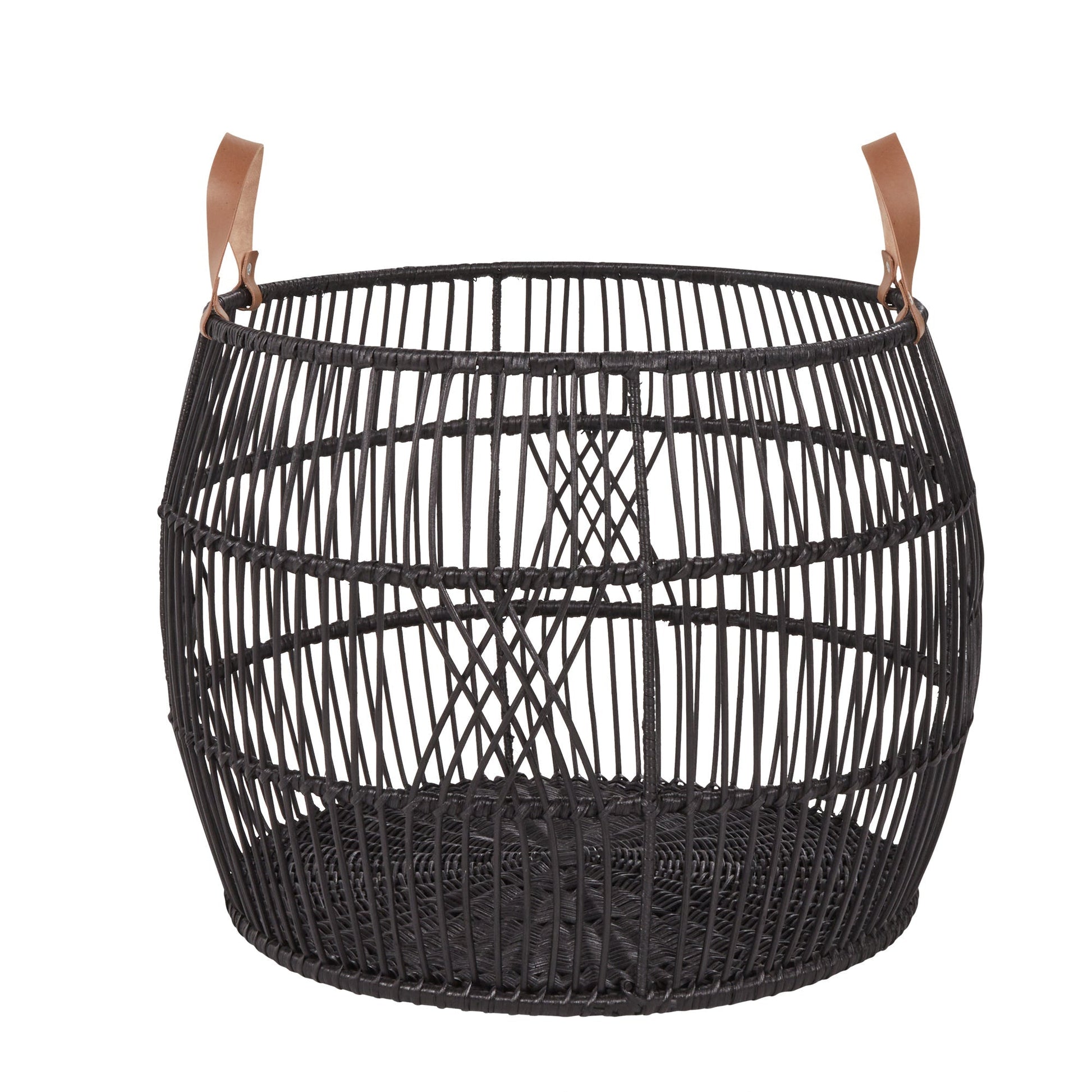Rattan Iron Black Basket - Ornate Home