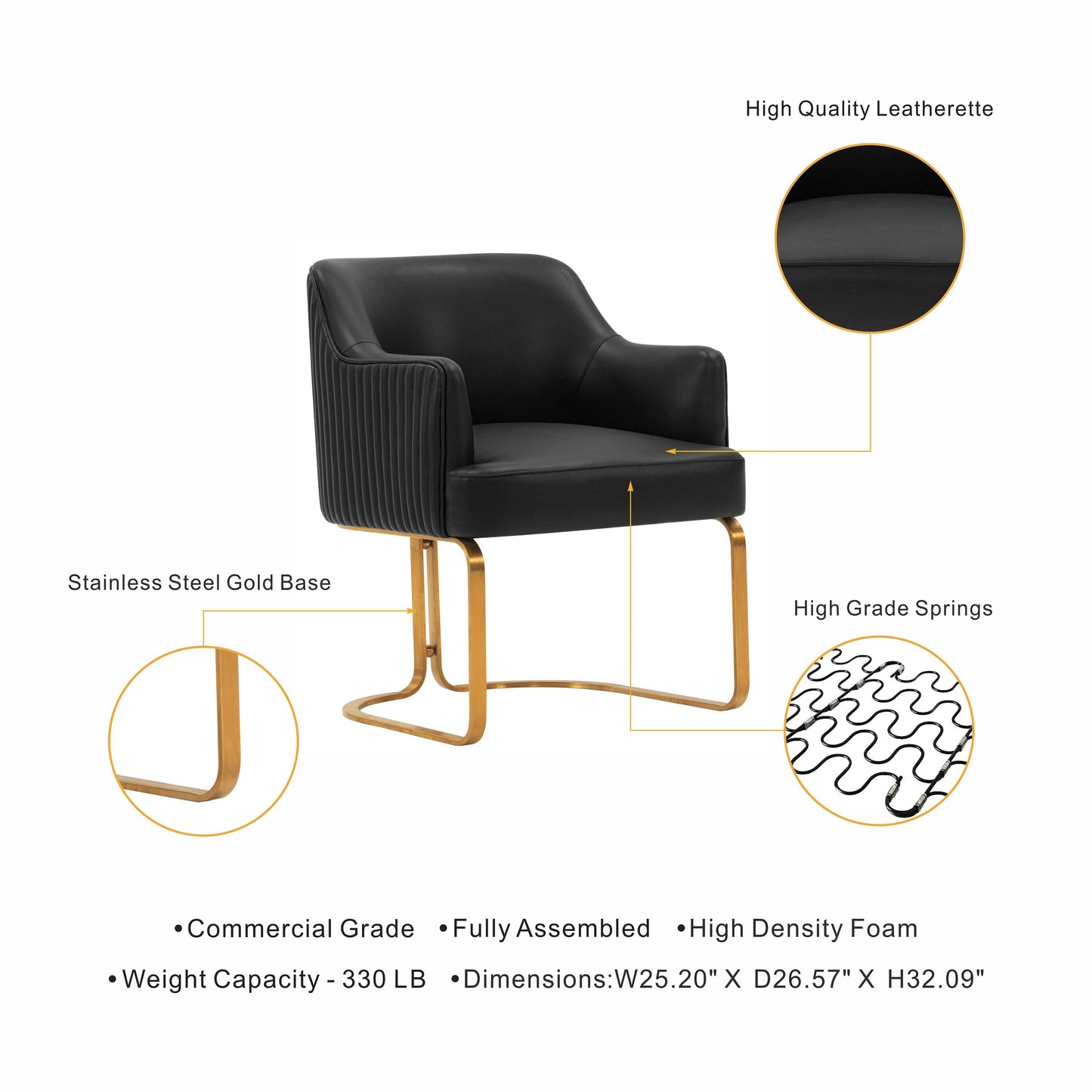 Raya Dining Armchair in Black - Ornate Home