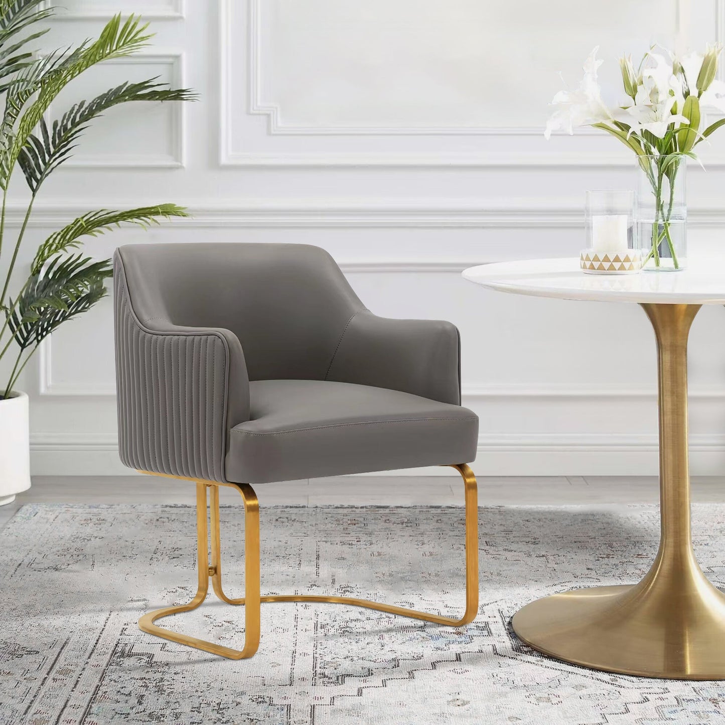 Raya Dining Armchair in Taupe - Ornate Home