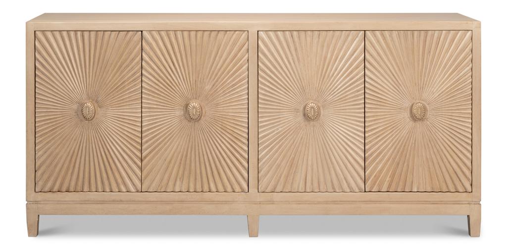 Rayon Tan Four Door Sideboard - Ornate Home
