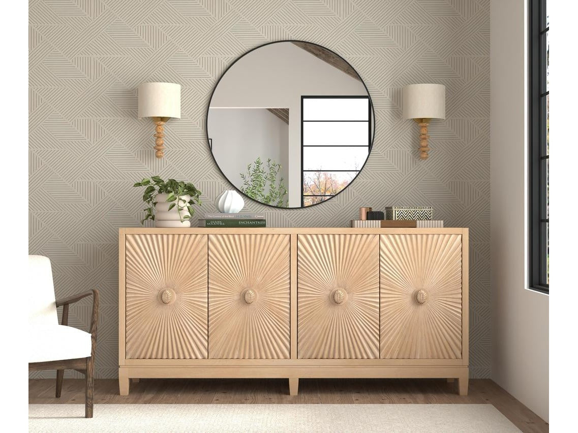 Rayon Tan Four Door Sideboard - Ornate Home
