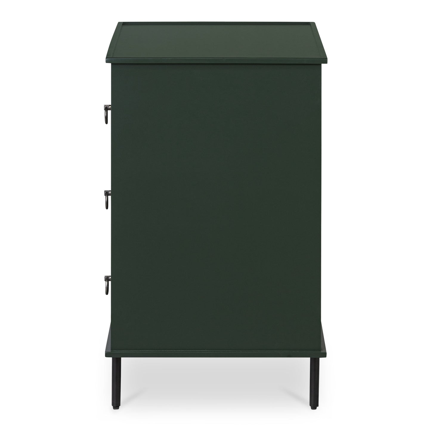 Reagan Deep Green 3 Drawer Nightstand - Ornate Home