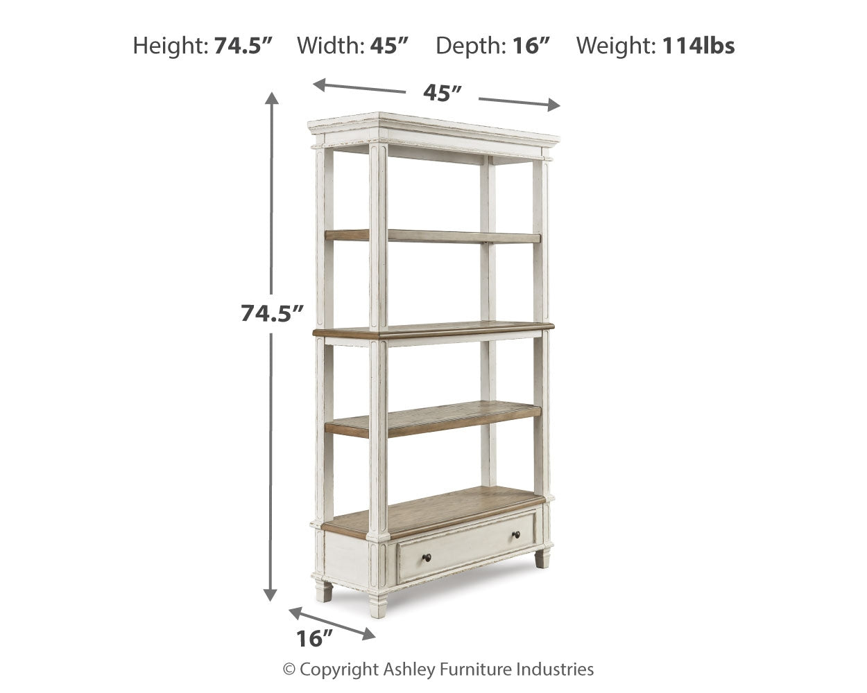 Realyn Two-tone Home Office Desk & Bookcase- Viva Furn