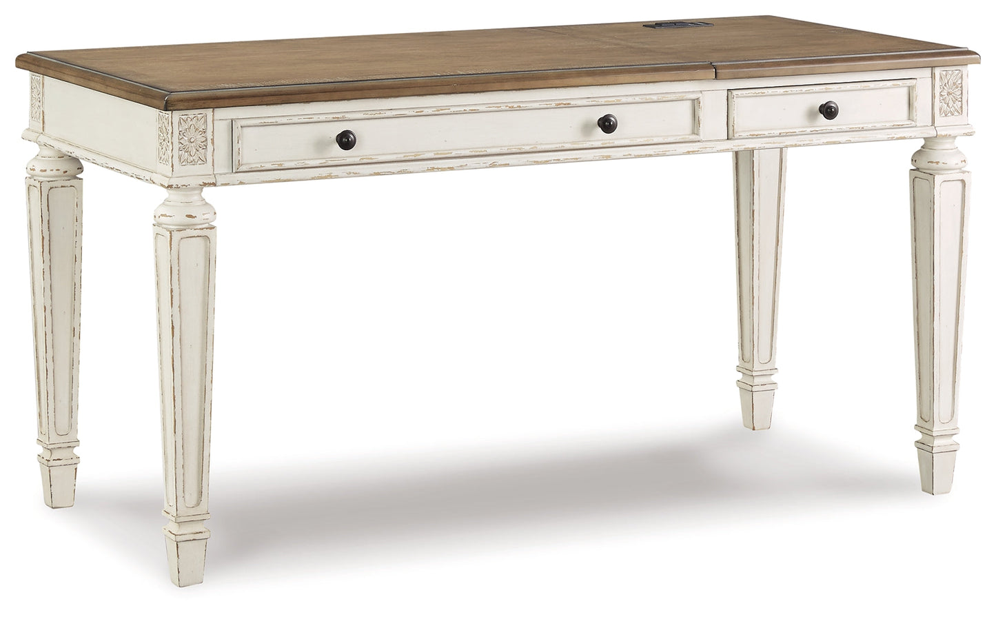 Realyn Two-tone Lift-top Desk, L-shaped Desk and 4 Bookcases- Viva Furn