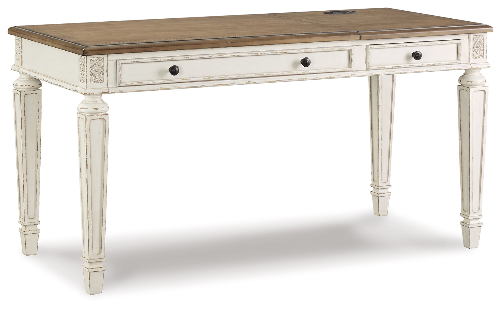 Realyn Two-tone Lift-top Desk, L-shaped Desk and 4 Bookcases- Viva Furn