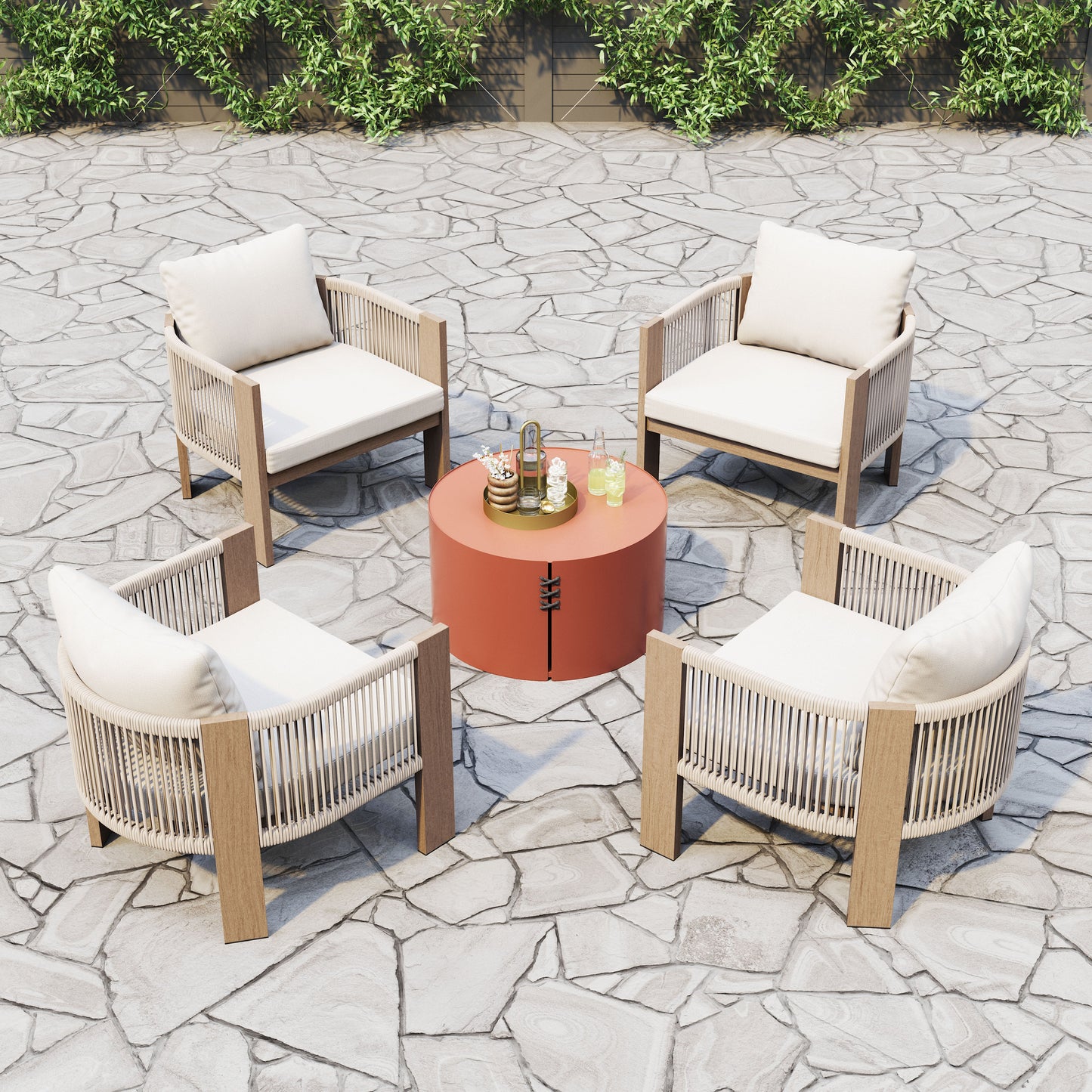 Rebel Beige Outdoor Accent Chair - Ornate Home