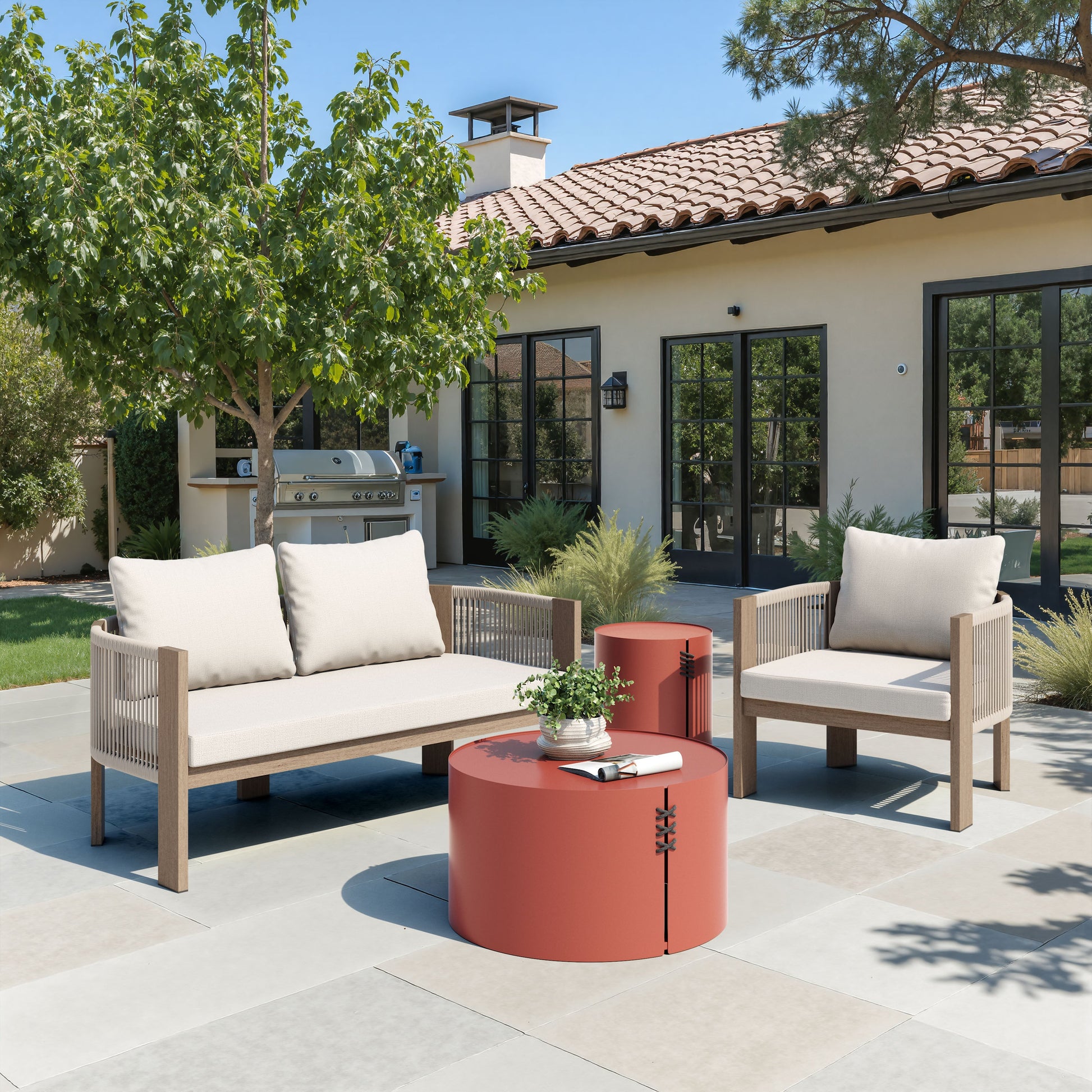 Rebel Beige Outdoor Accent Chair - Ornate Home