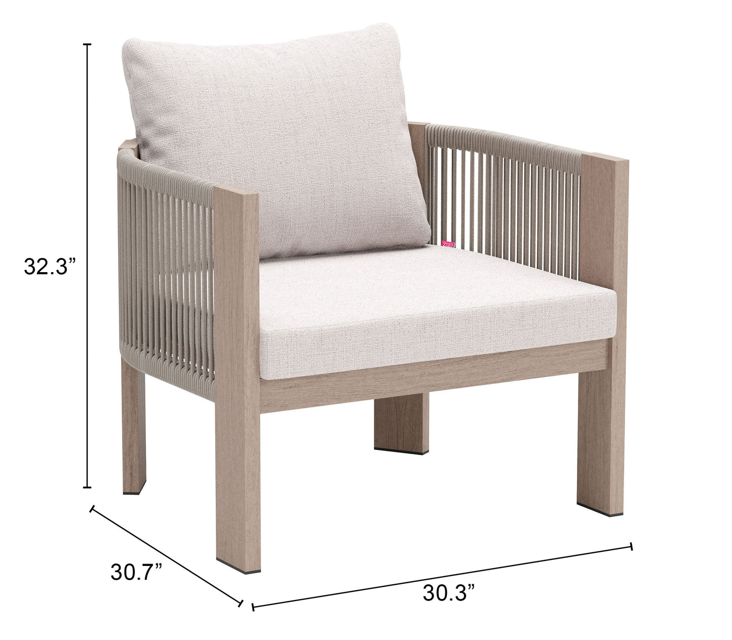 Rebel Beige Outdoor Accent Chair - Ornate Home
