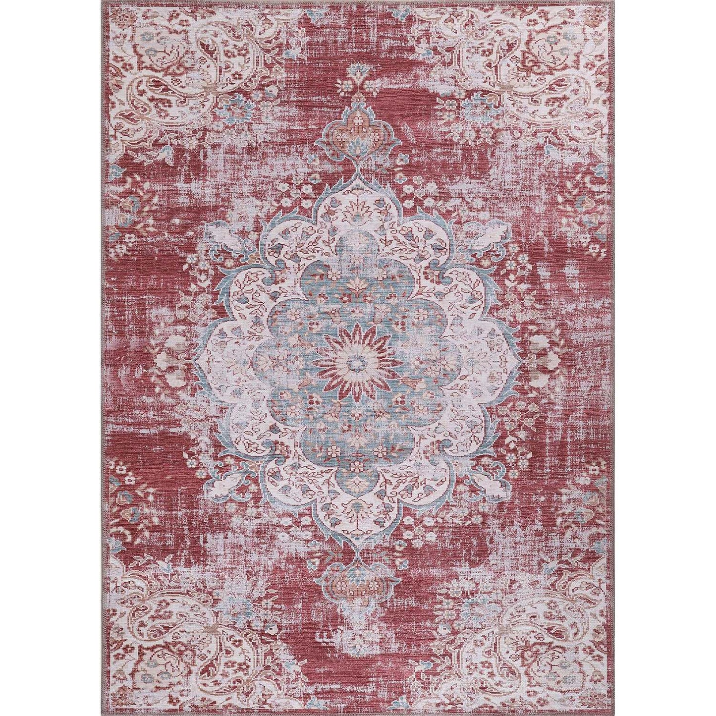 Rain Rust Red Modern Bohemian NonSlip Indoor Area Rugs - Ornate Home