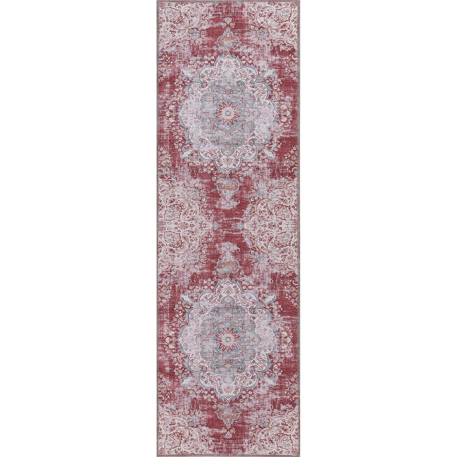 Rain Rust Red Modern Bohemian NonSlip Indoor Area Rugs - Ornate Home