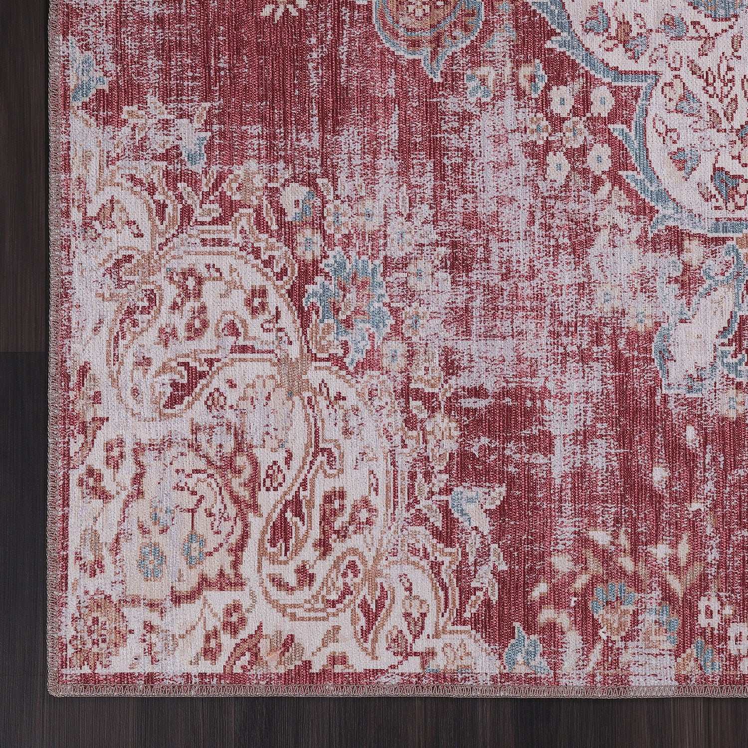 Rain Rust Red Modern Bohemian NonSlip Indoor Area Rugs - Ornate Home