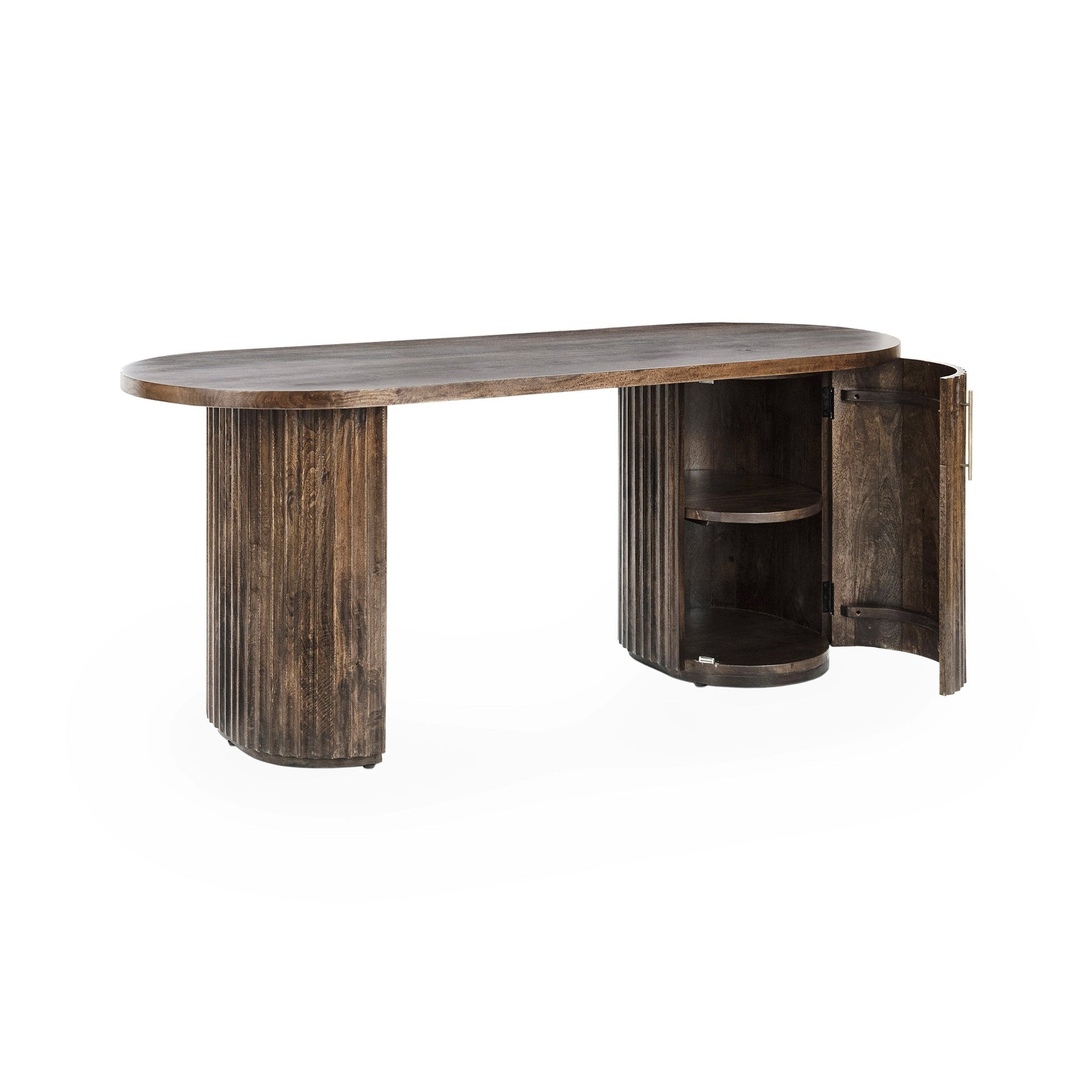 Redford Bark Brown Desk - Ornate Home