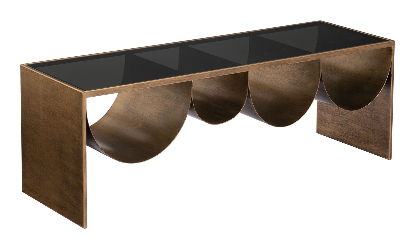 Reed Brass & Black Coffee Table - Ornate Home