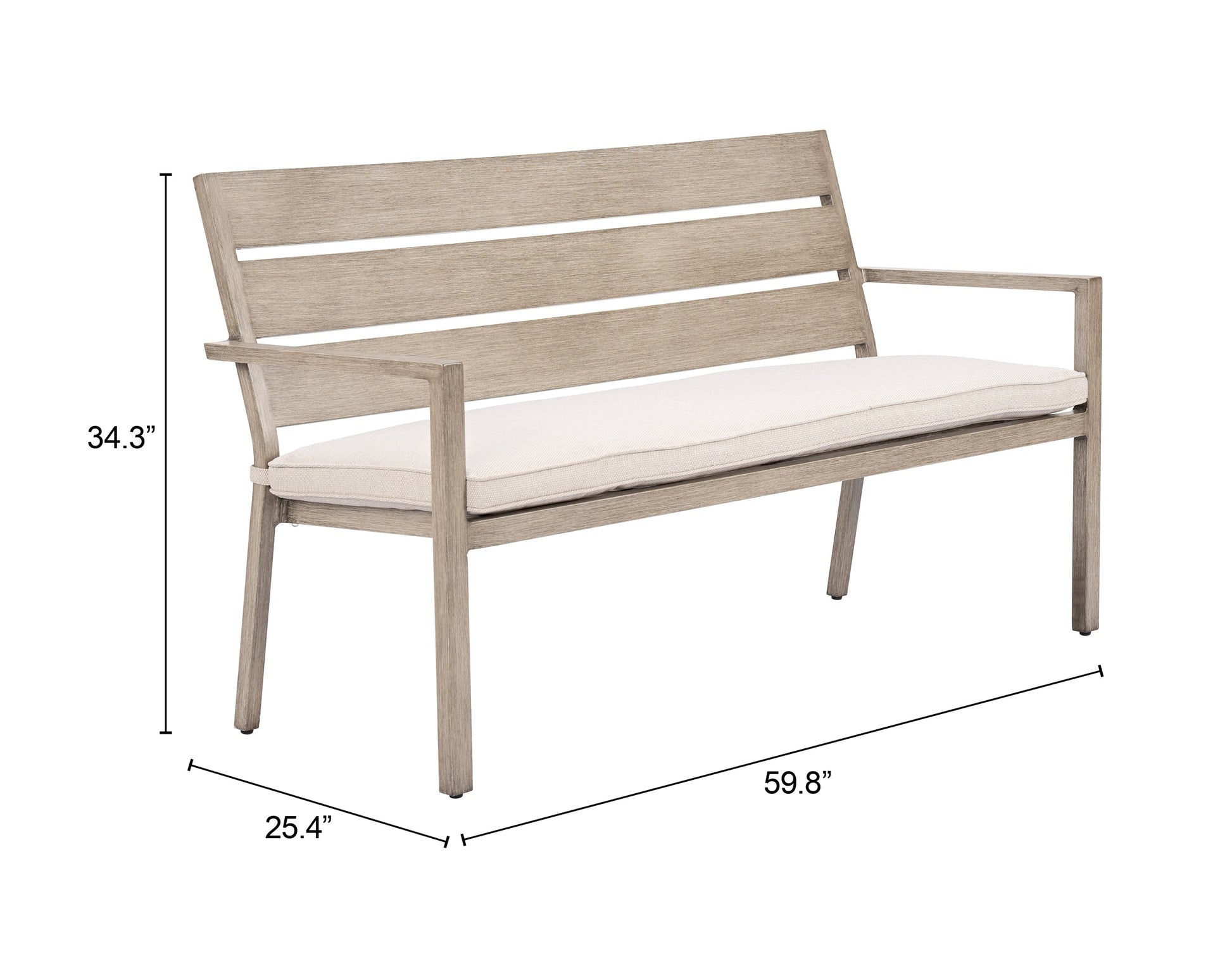 Reefline Gray Outdoor Bench (Set of 2) - Ornate Home