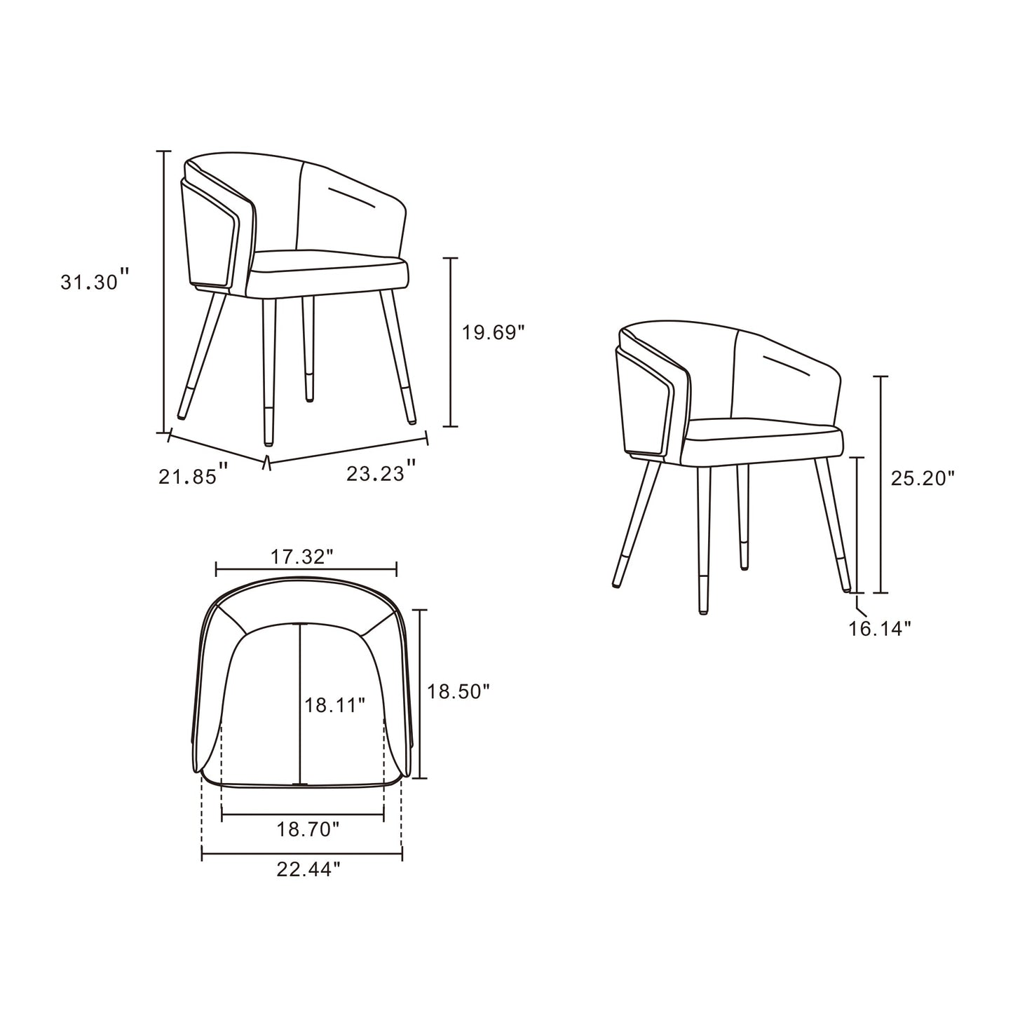 Reeva Dining Chair in Walnut and Camal - Ornate Home