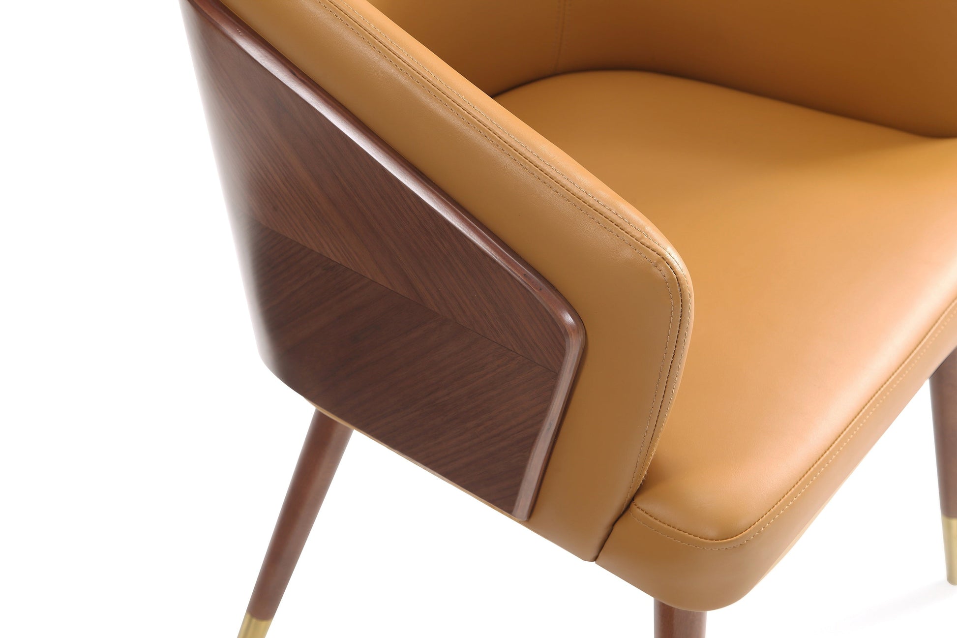 Reeva Dining Chair in Walnut and Camal (set of 2) - Ornate Home
