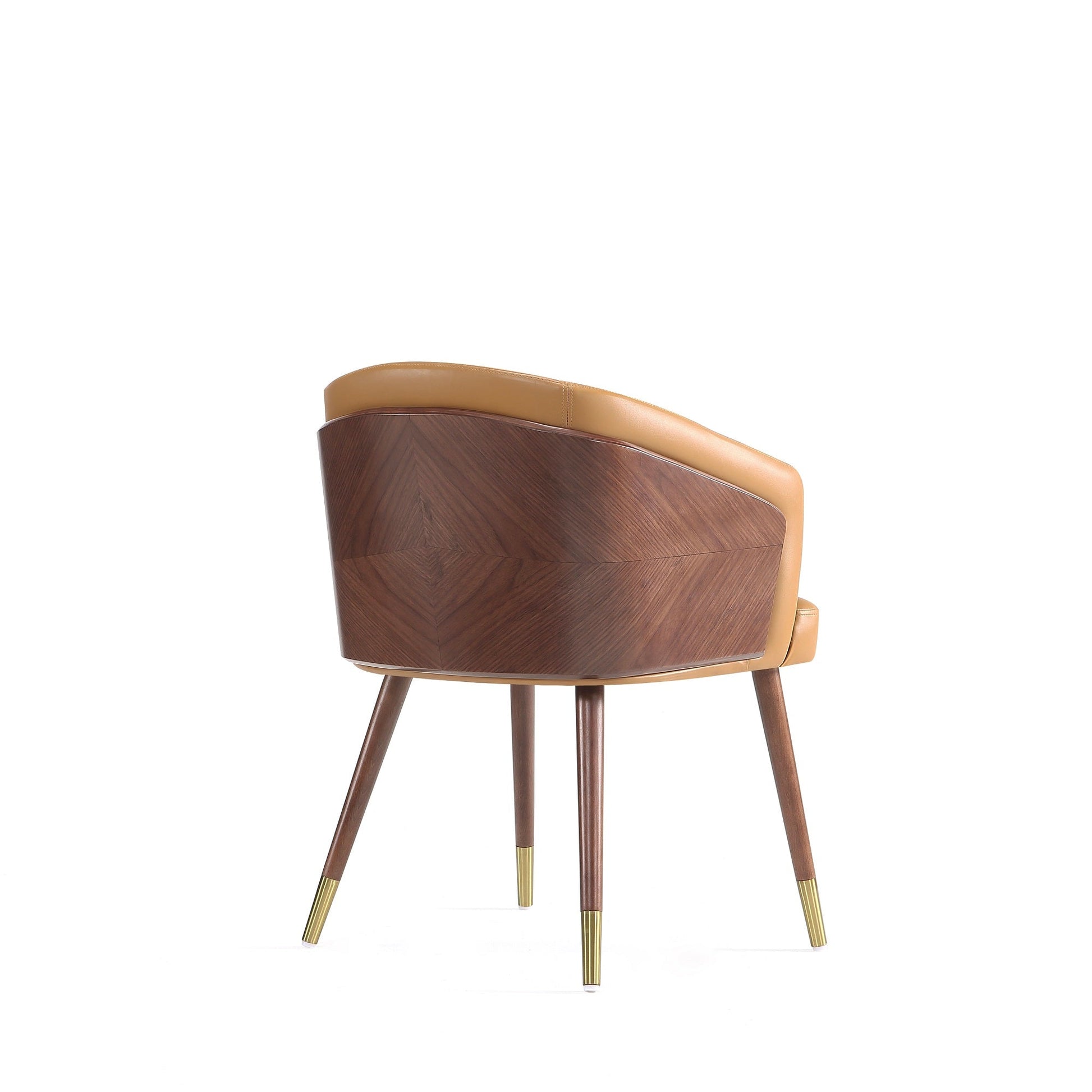 Reeva Dining Chair in Walnut and Camal (set of 2) - Ornate Home